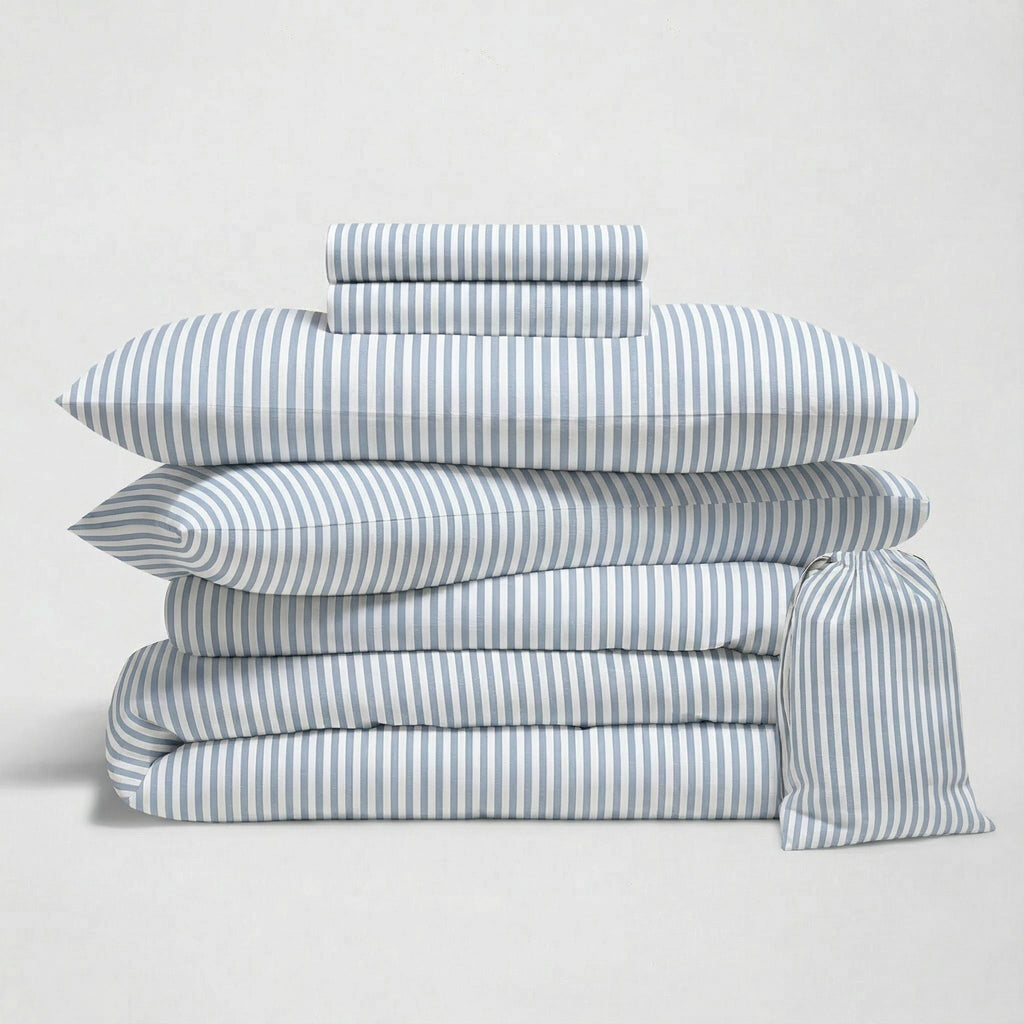 Australian Sateen Bedding Bundle in Stripe and Solid