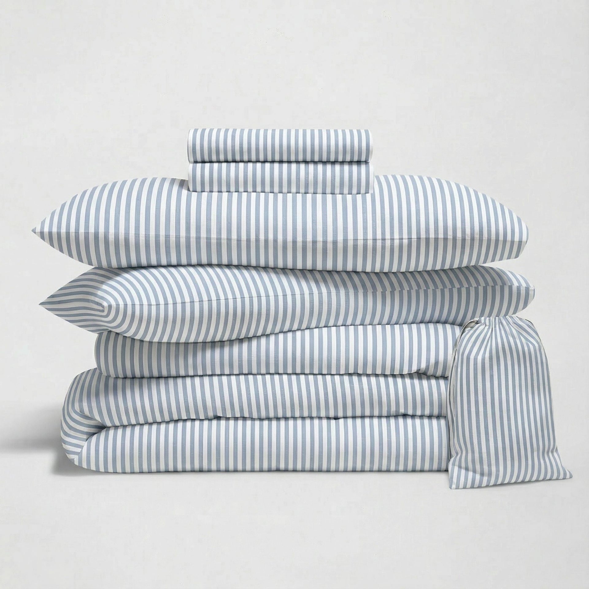 Australian Sateen Bedding Bundle in Stripe and Solid
