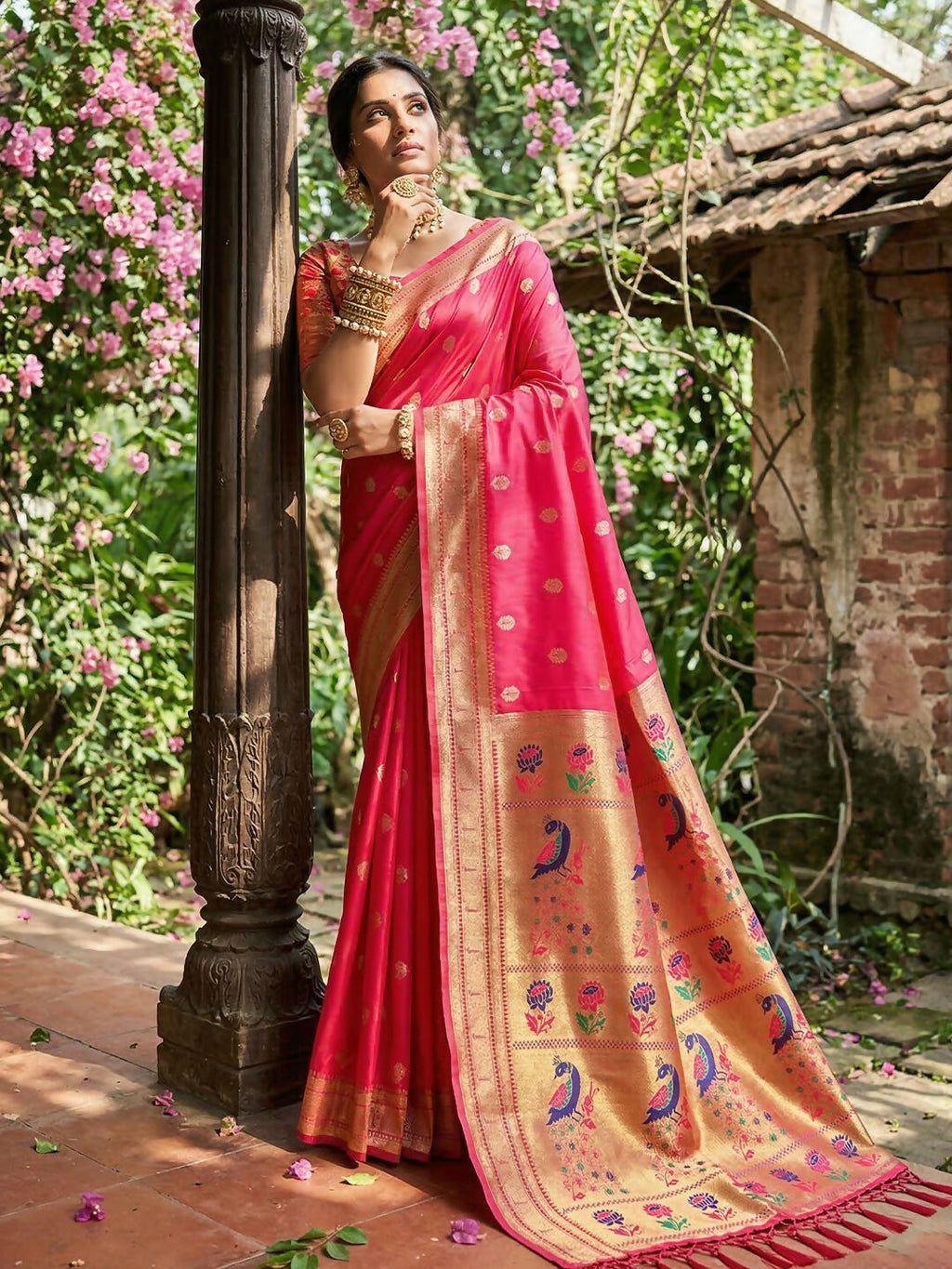 Light Pink Soft Silk Saree with Matching Blouse Piece