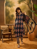 A navy blue printed pure cotton kurta set representing classic ethnic fashion.
