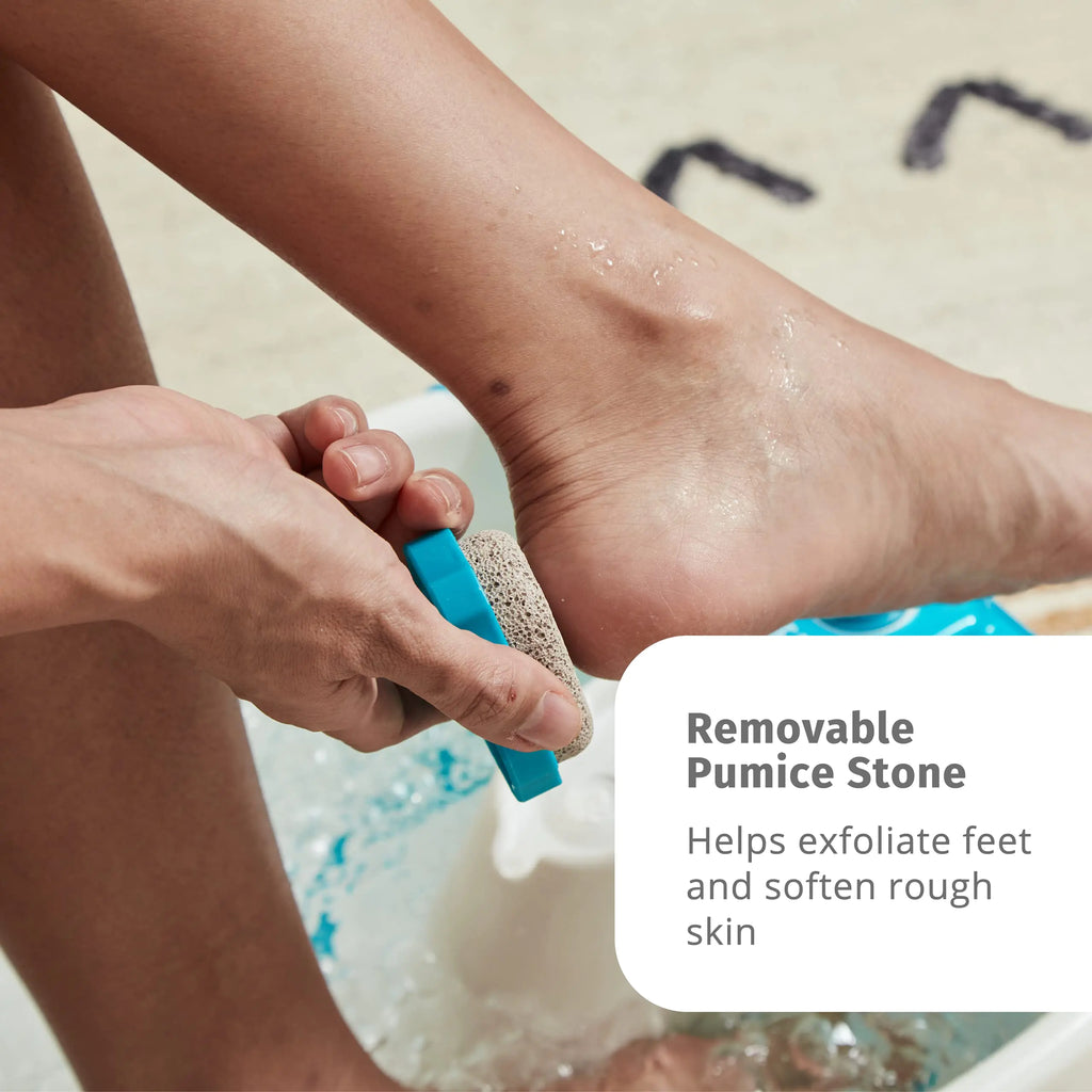 Homedics Bubble Mate Foot Spa, Toe Touch Controlled Foot Bath with Invigorating Bubbles and Splash Proof, Raised Massage nodes and Removable Pumice Stone Standard
