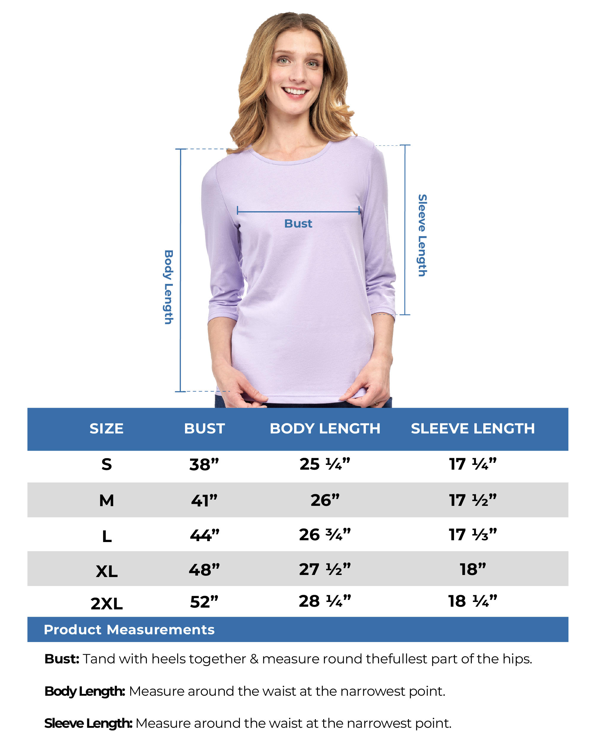 Women's 3/4 Sleeve Crew Neck Jersey Knit Top