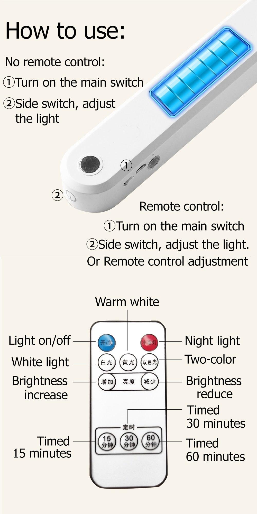 Rechargeable USB LED Desk Lamp with Touch Switch and Sleep Timer