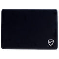 Black tablet shielding pad with a small silver shield logo in the bottom corner.