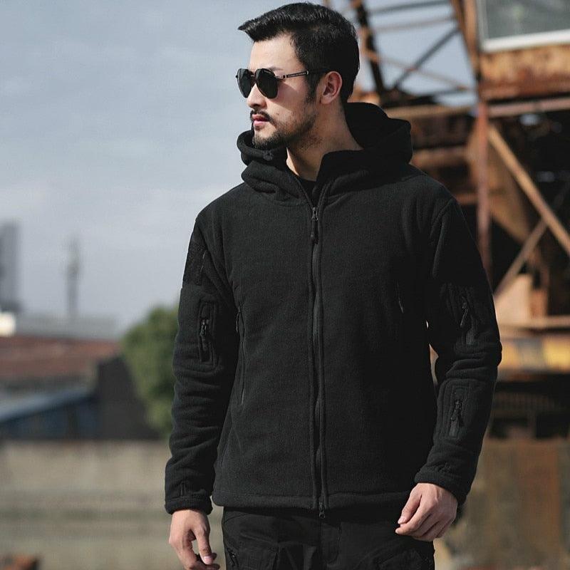Men's Tactical Softshell Hiking Jacket with Underarm Zippers