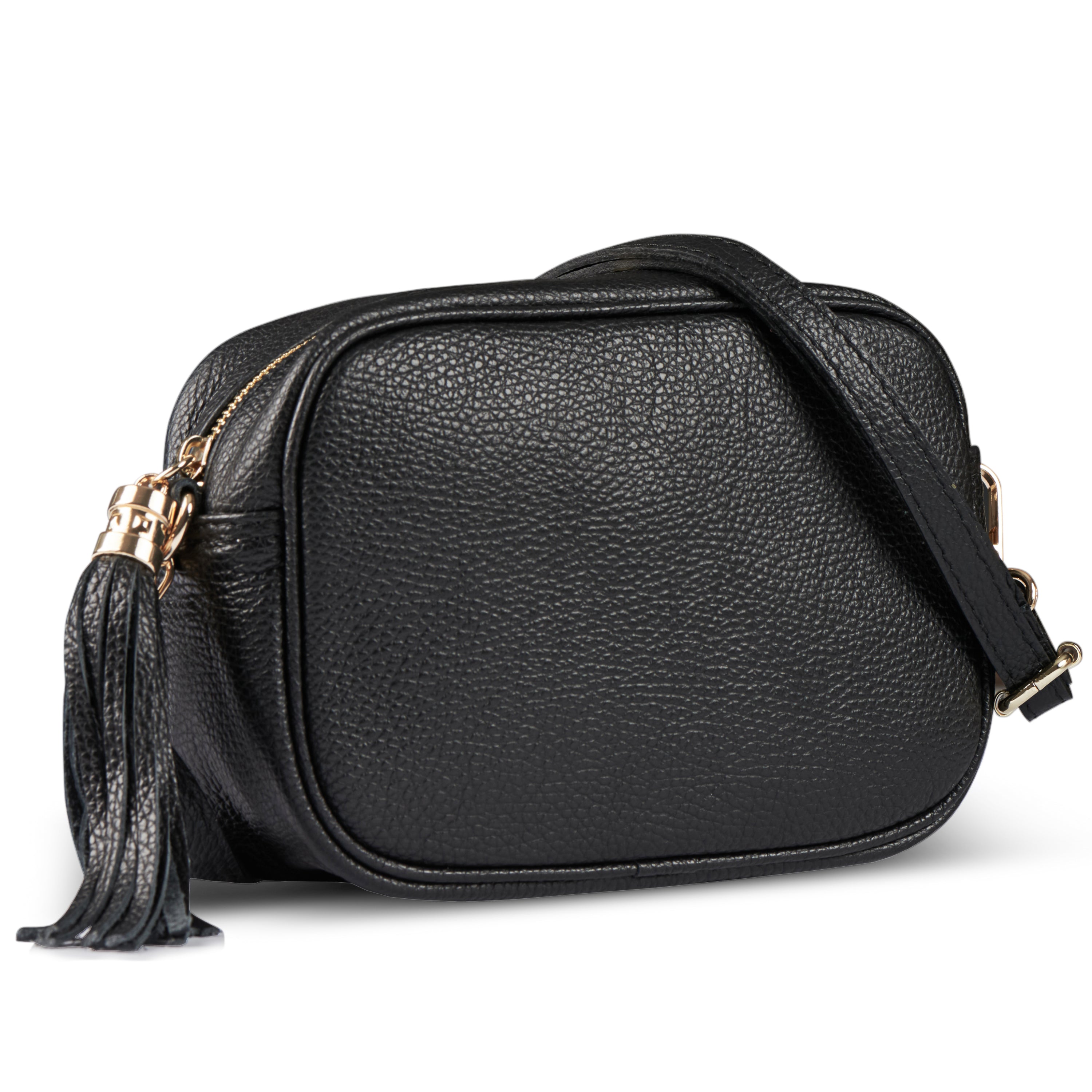 Italian Genuine Pebbled Calf Leather Crossbody Bag