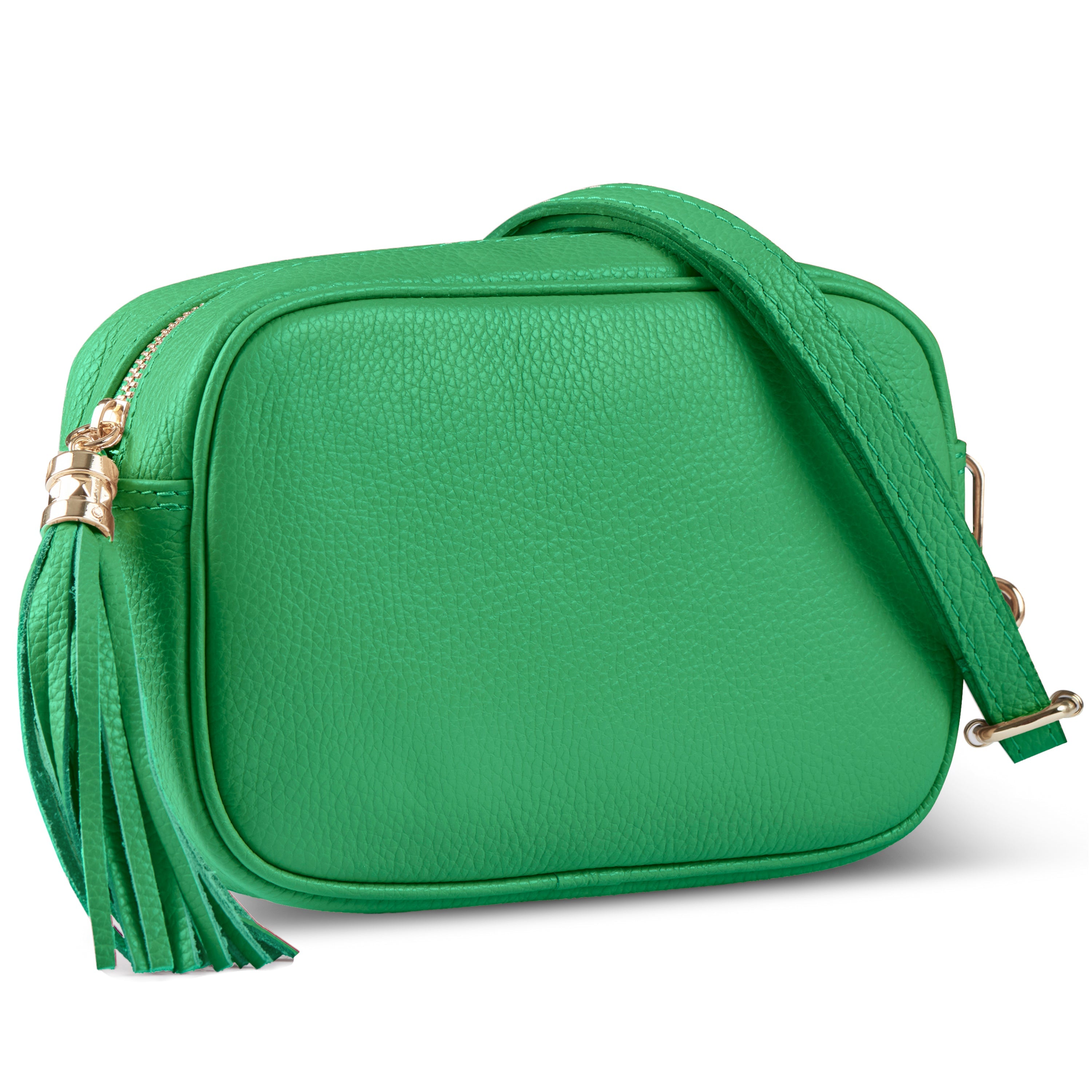 Italian Genuine Pebbled Calf Leather Crossbody Bag