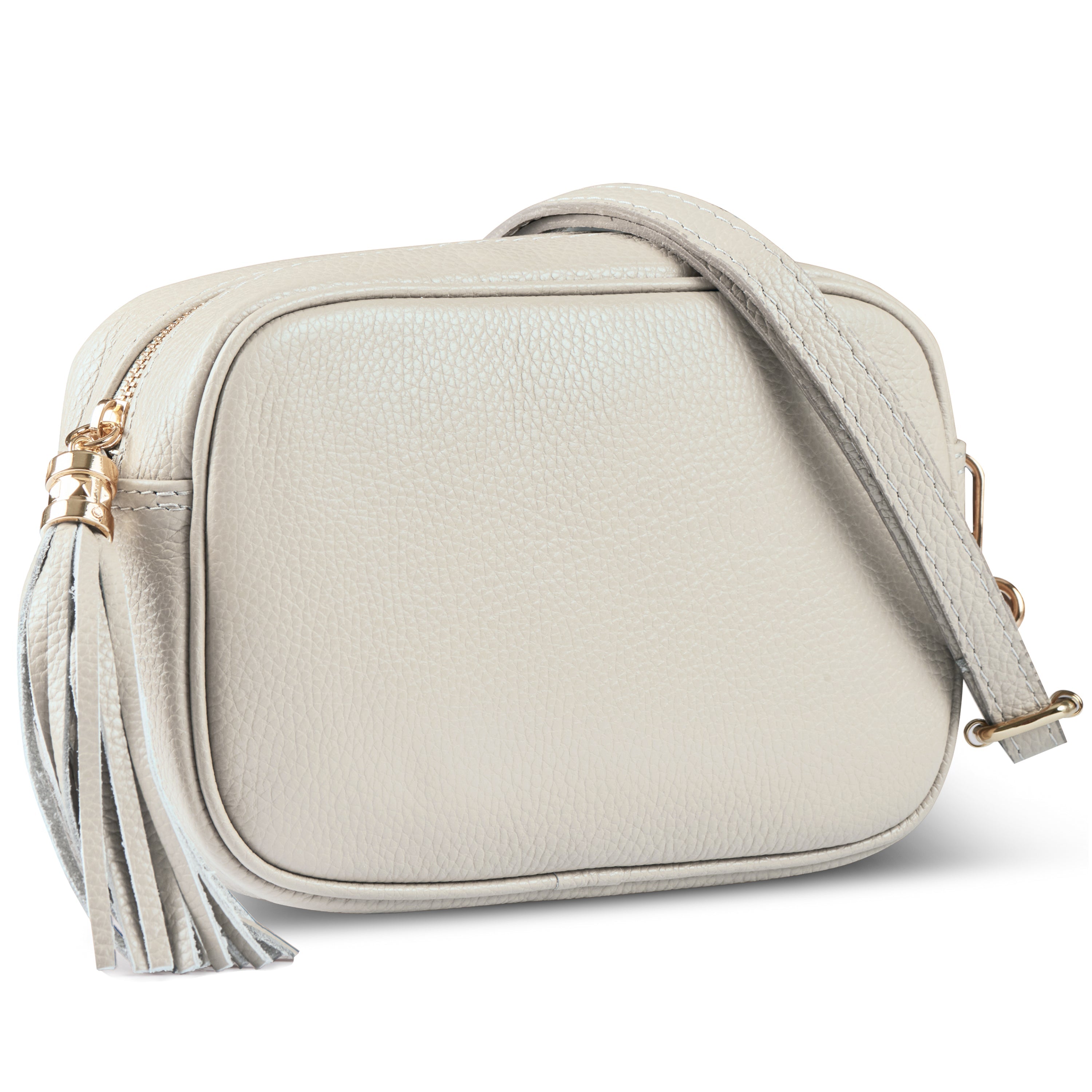 Italian Genuine Pebbled Calf Leather Crossbody Bag