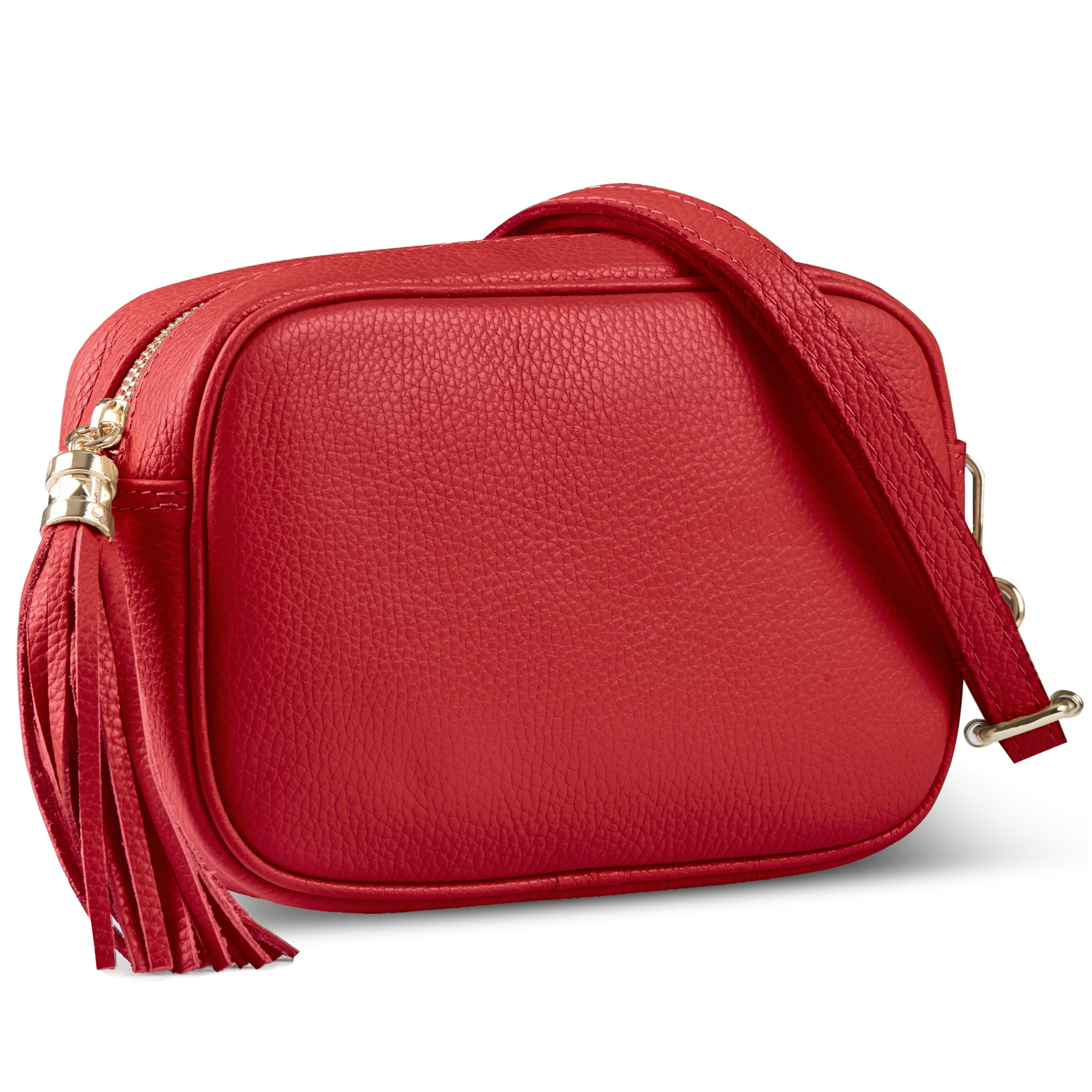 Italian Genuine Pebbled Calf Leather Crossbody Bag