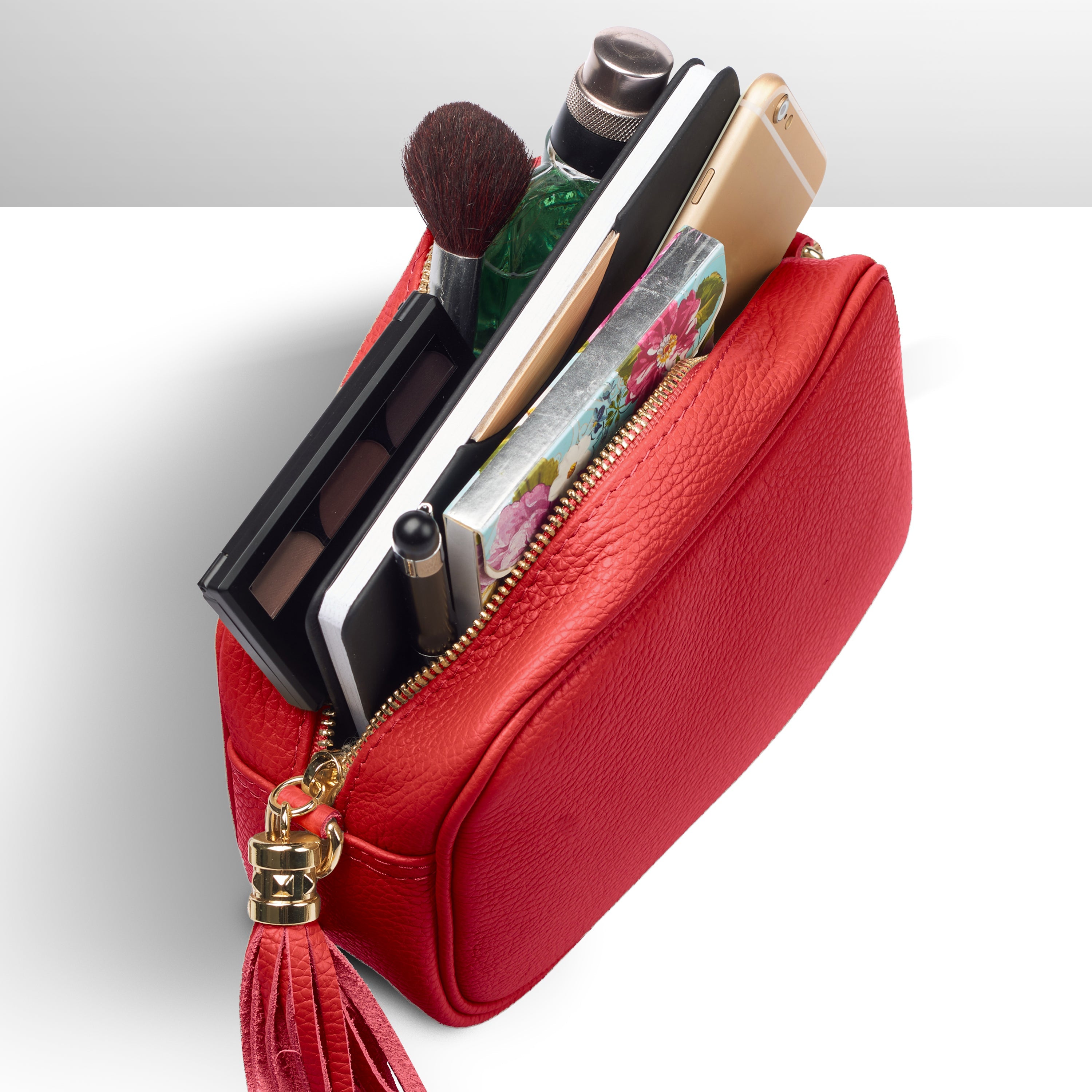 Italian Genuine Pebbled Calf Leather Crossbody Bag