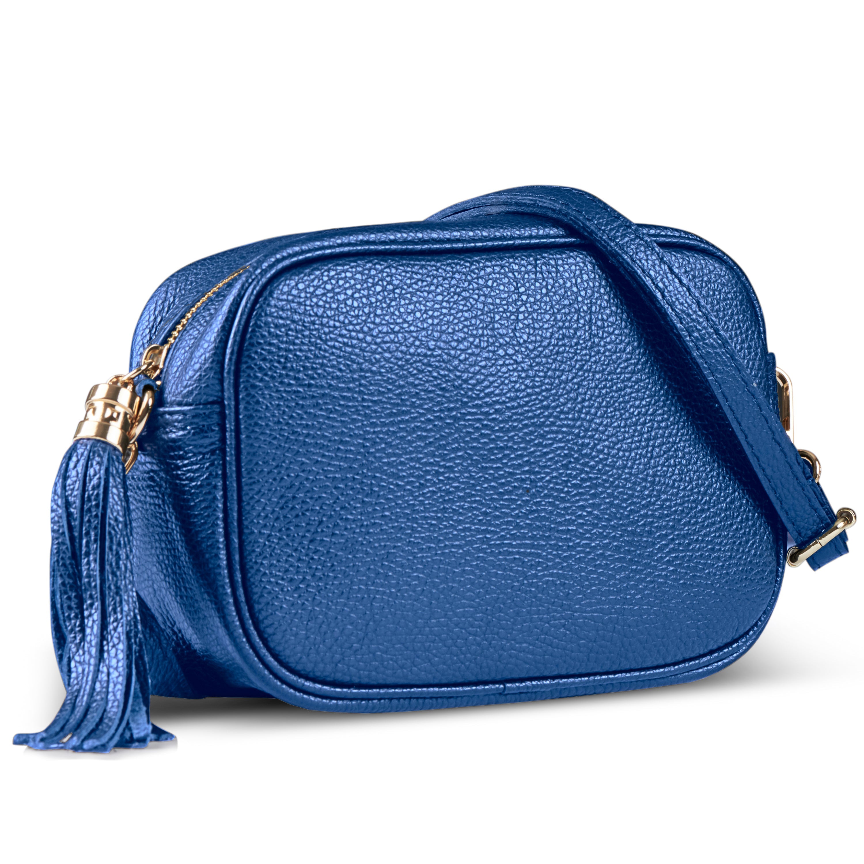 Italian Genuine Pebbled Calf Leather Crossbody Bag