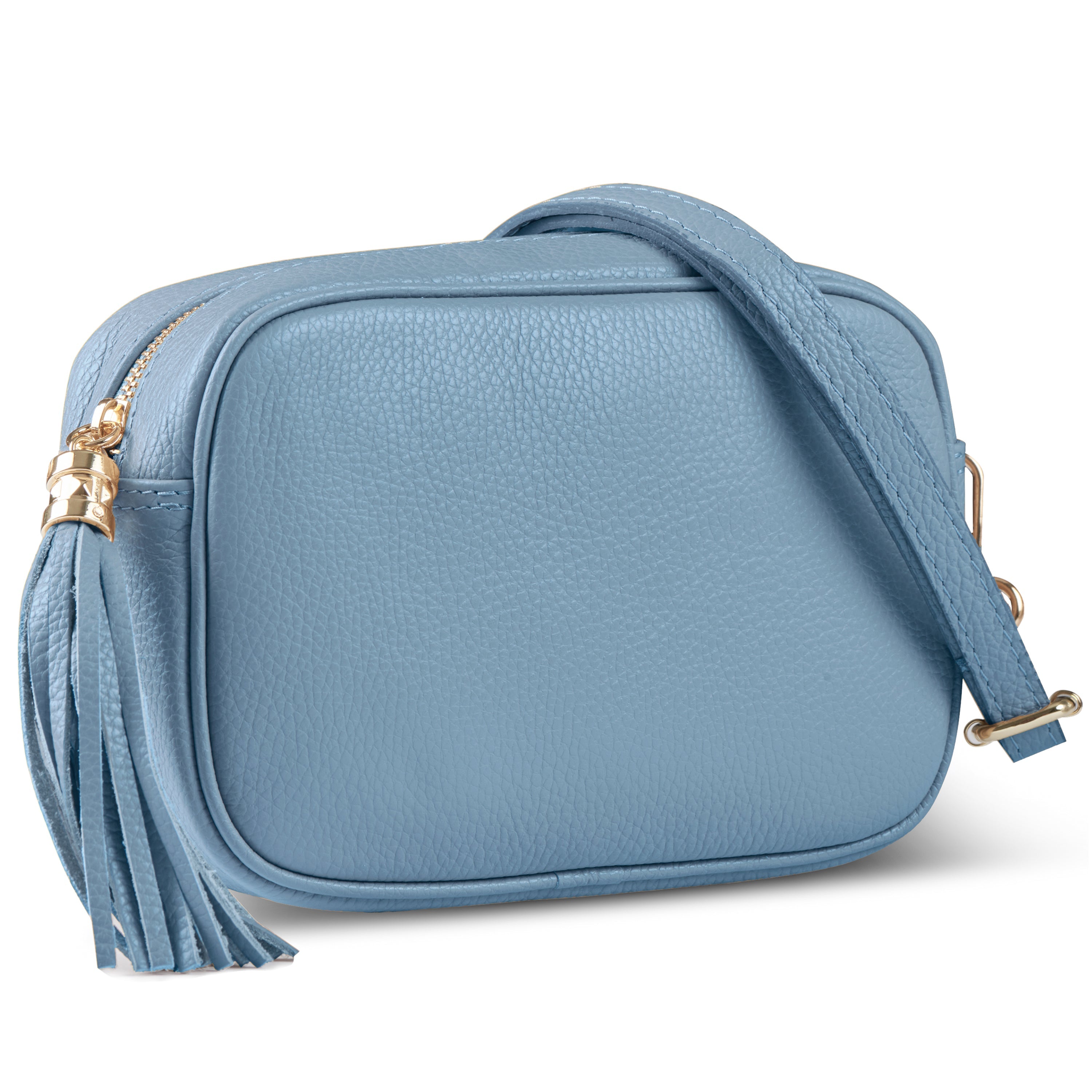 Italian Genuine Pebbled Calf Leather Crossbody Bag