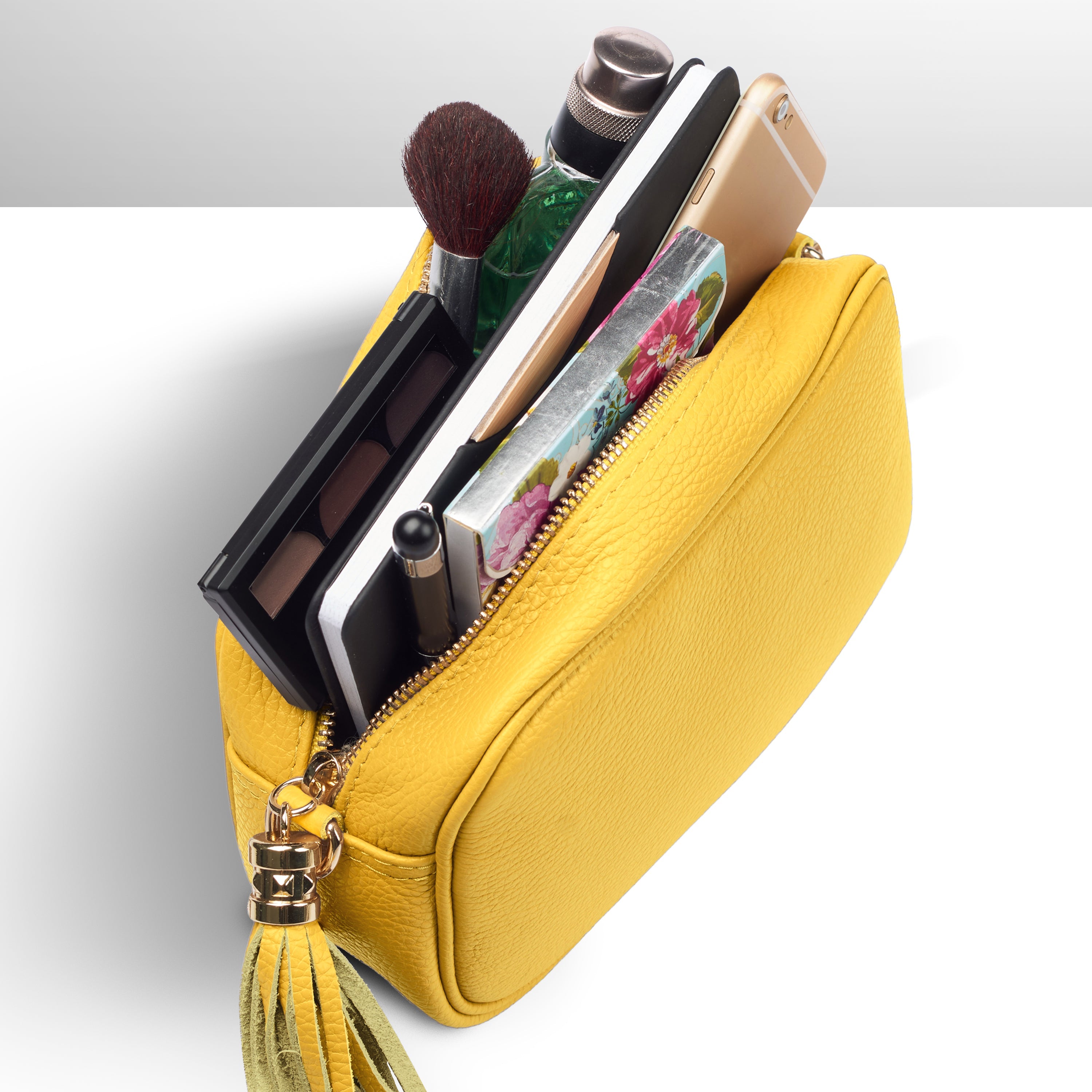 Italian Genuine Pebbled Calf Leather Crossbody Bag