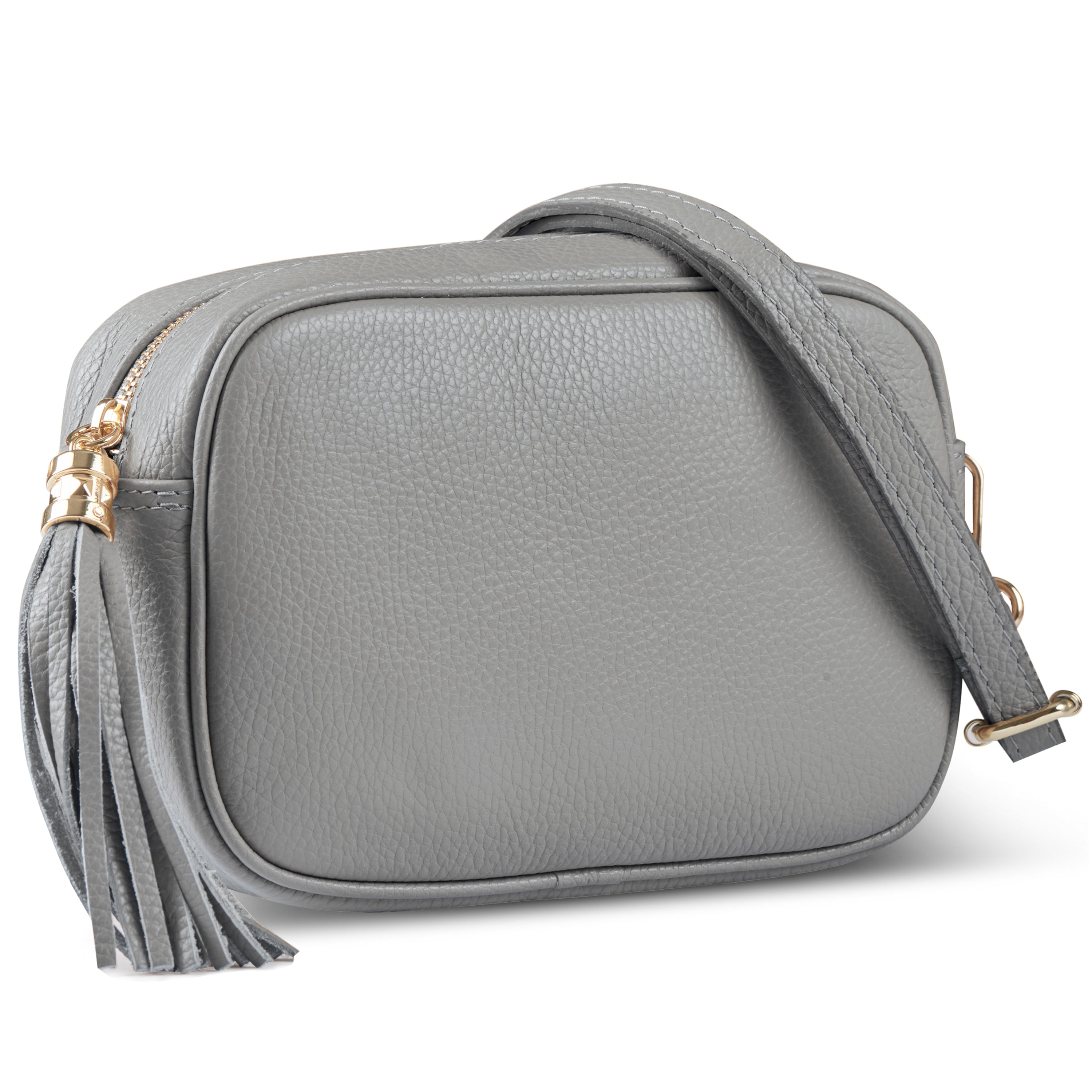 Italian Genuine Pebbled Calf Leather Crossbody Bag