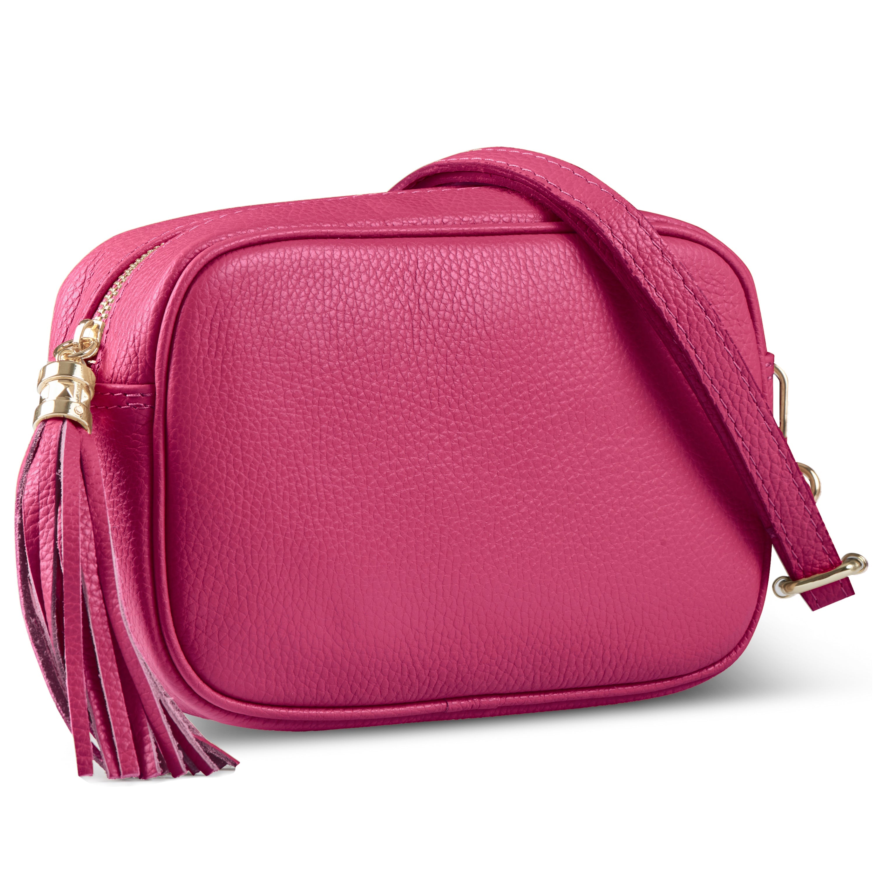 Italian Genuine Pebbled Calf Leather Crossbody Bag