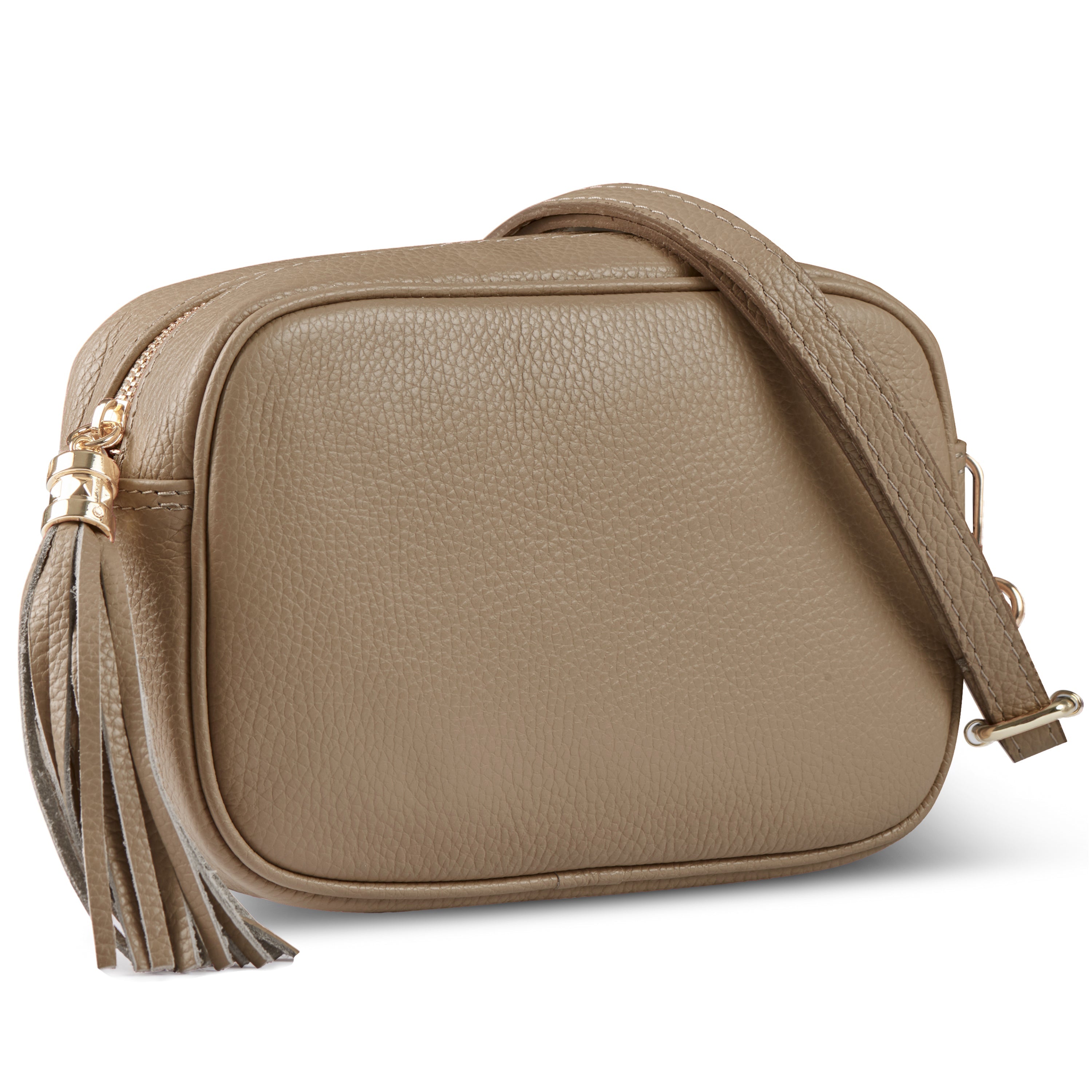 Italian Genuine Pebbled Calf Leather Crossbody Bag