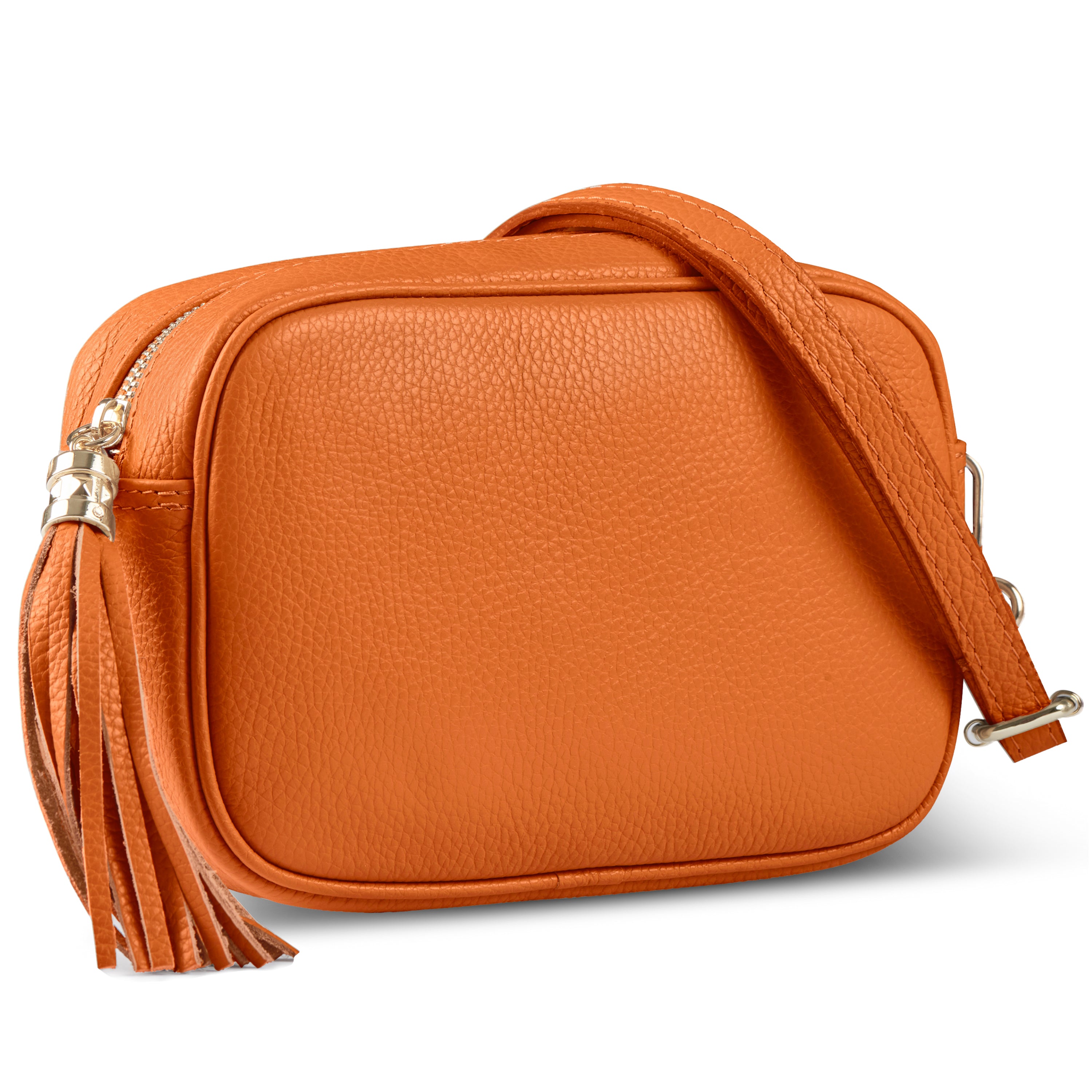 Italian Genuine Pebbled Calf Leather Crossbody Bag