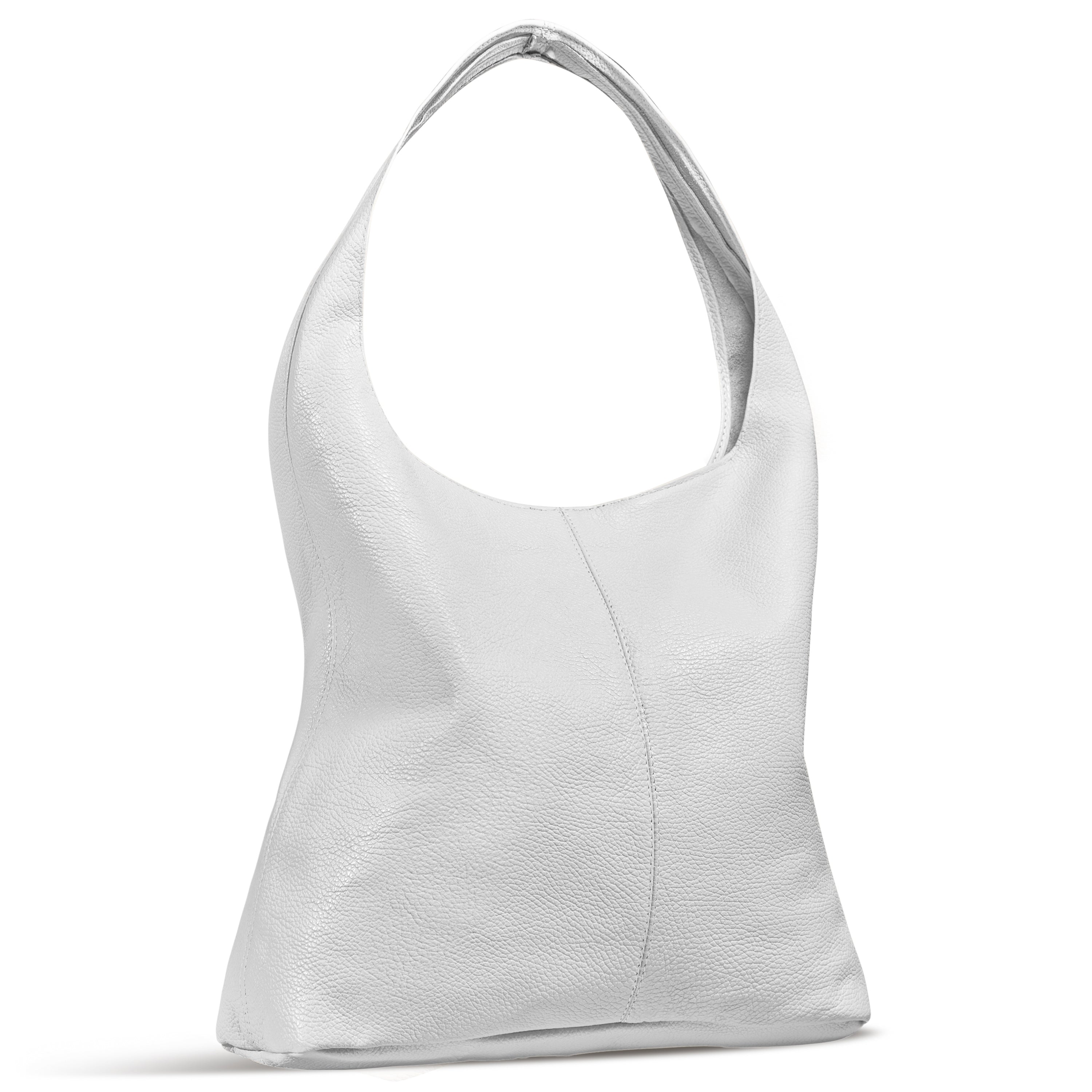 Large Italian Genuine Calf Leather Hobo Shoulder Bag