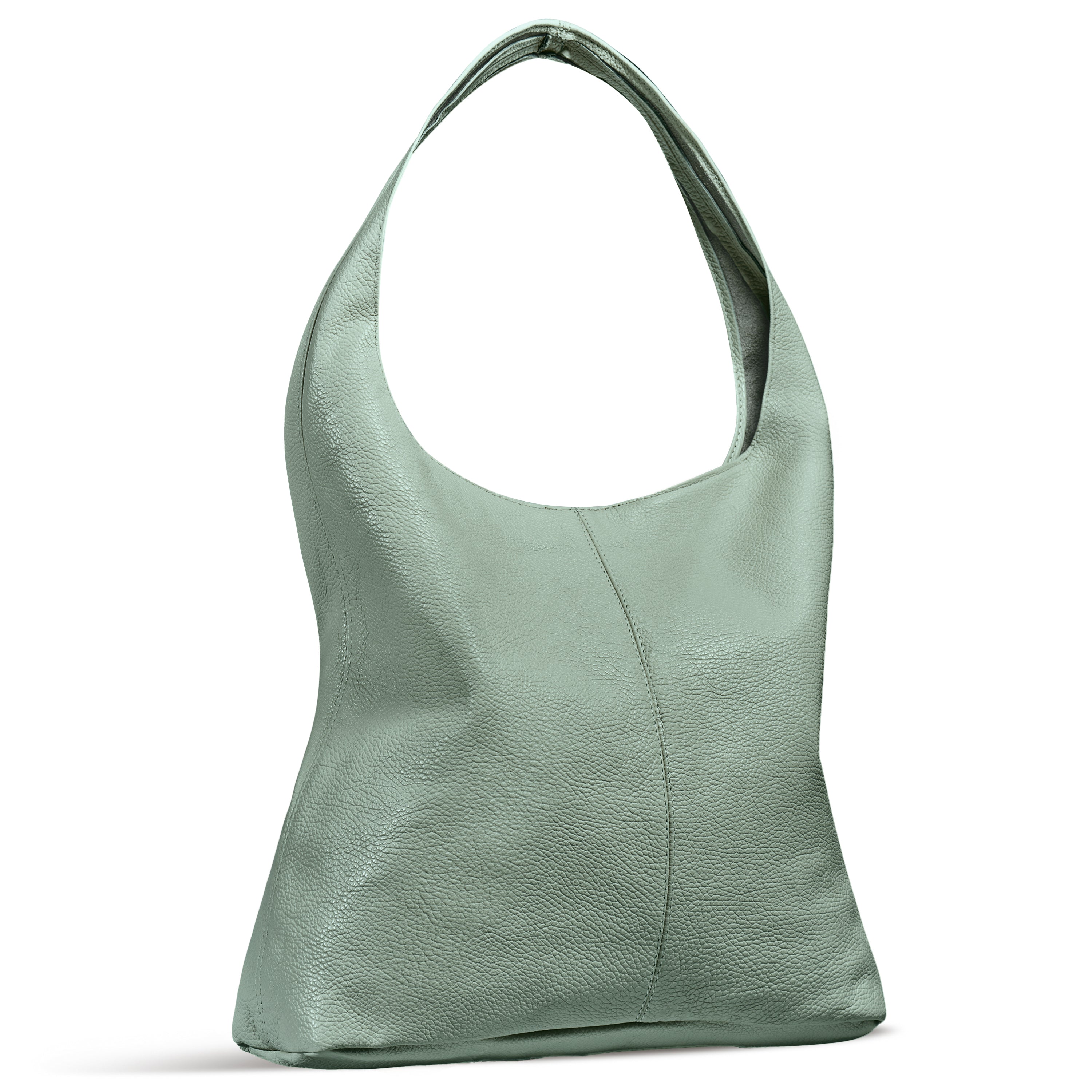 Large Italian Genuine Calf Leather Hobo Shoulder Bag