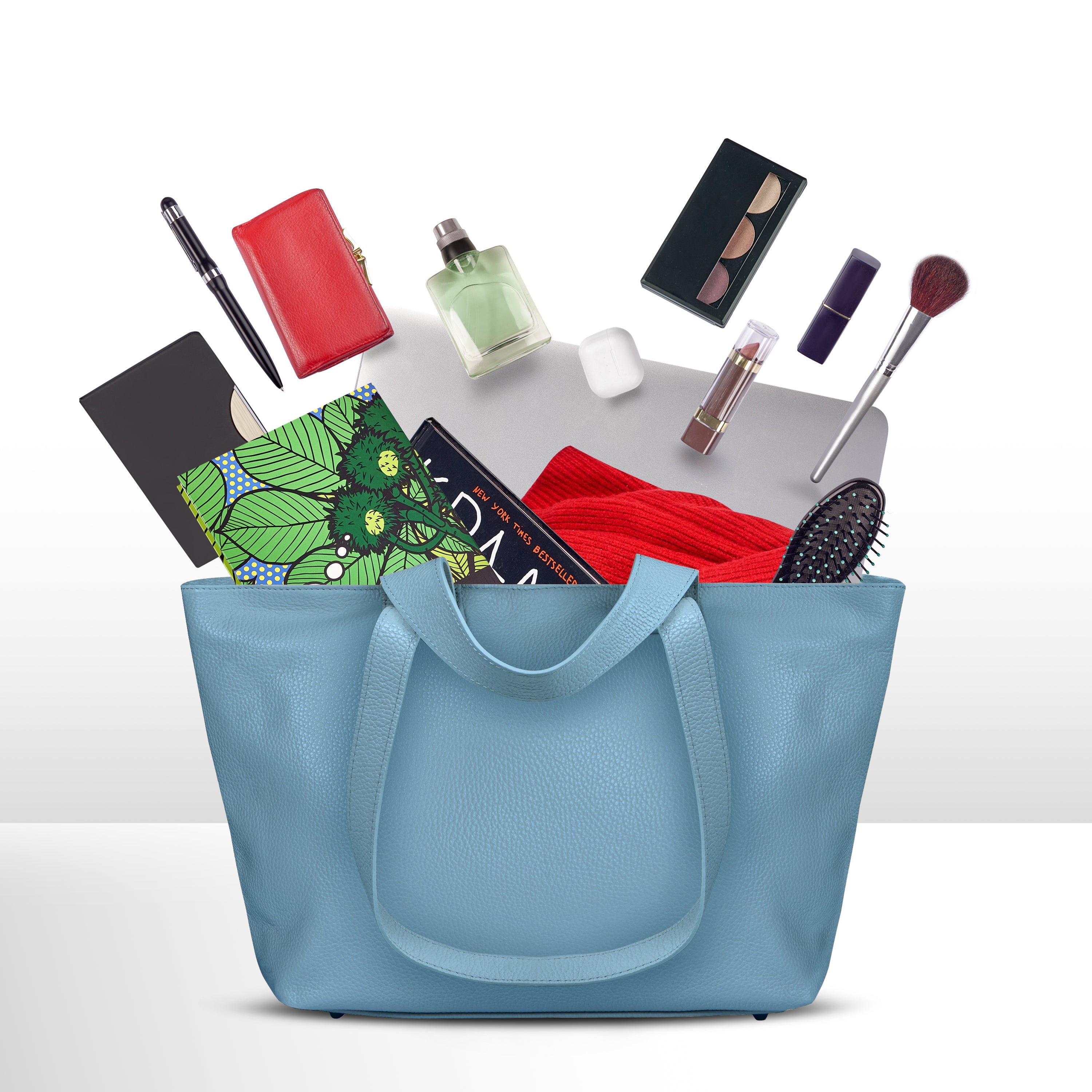 Italian Genuine Calf Leather Tote Bag in Professional Style