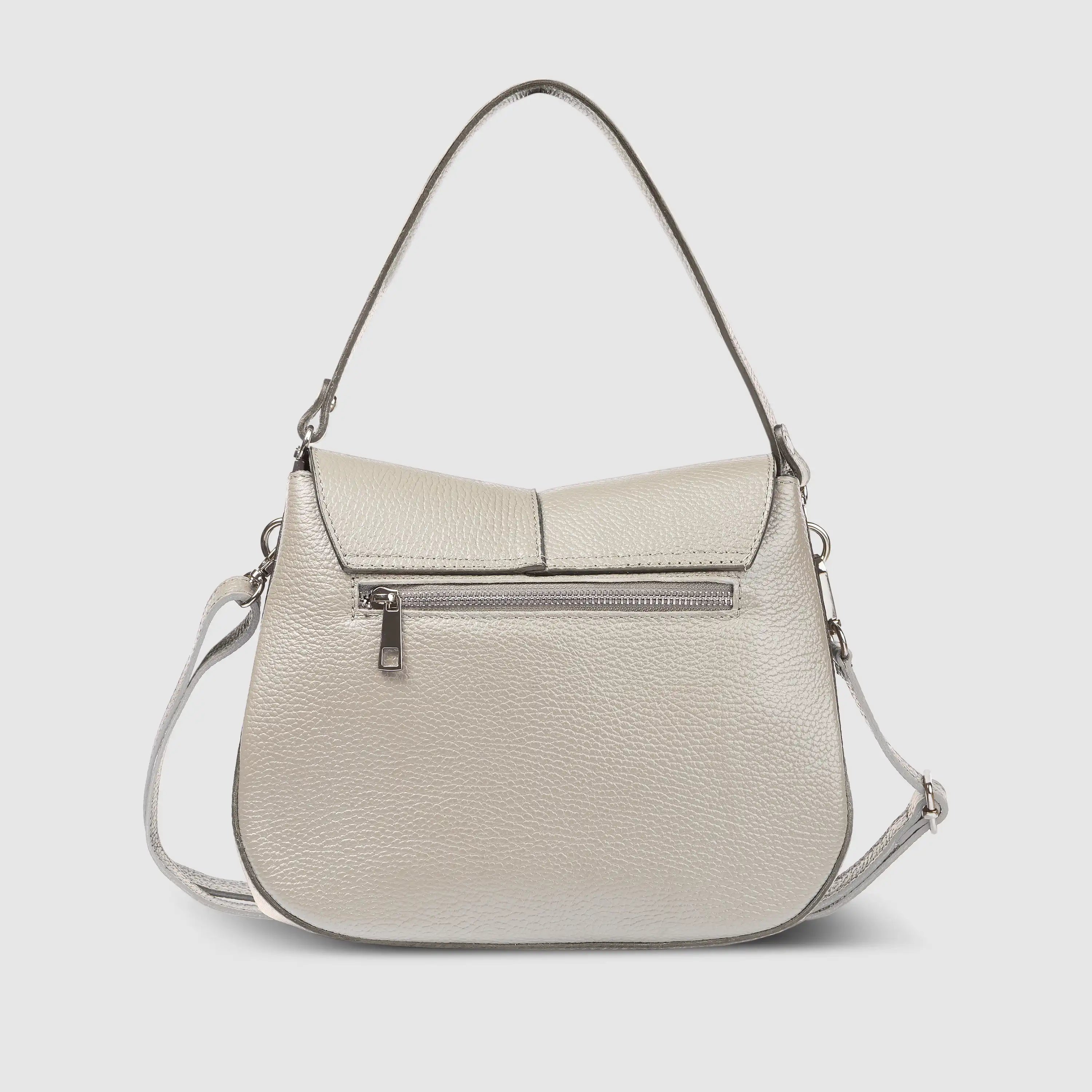 Italian Calf Leather Shoulder Bag – Structured Minimalist Purse