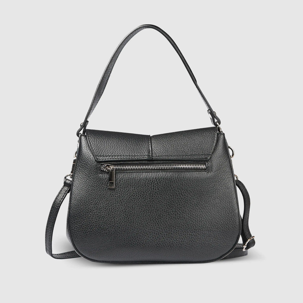 Italian Calf Leather Shoulder Bag – Structured Minimalist Purse