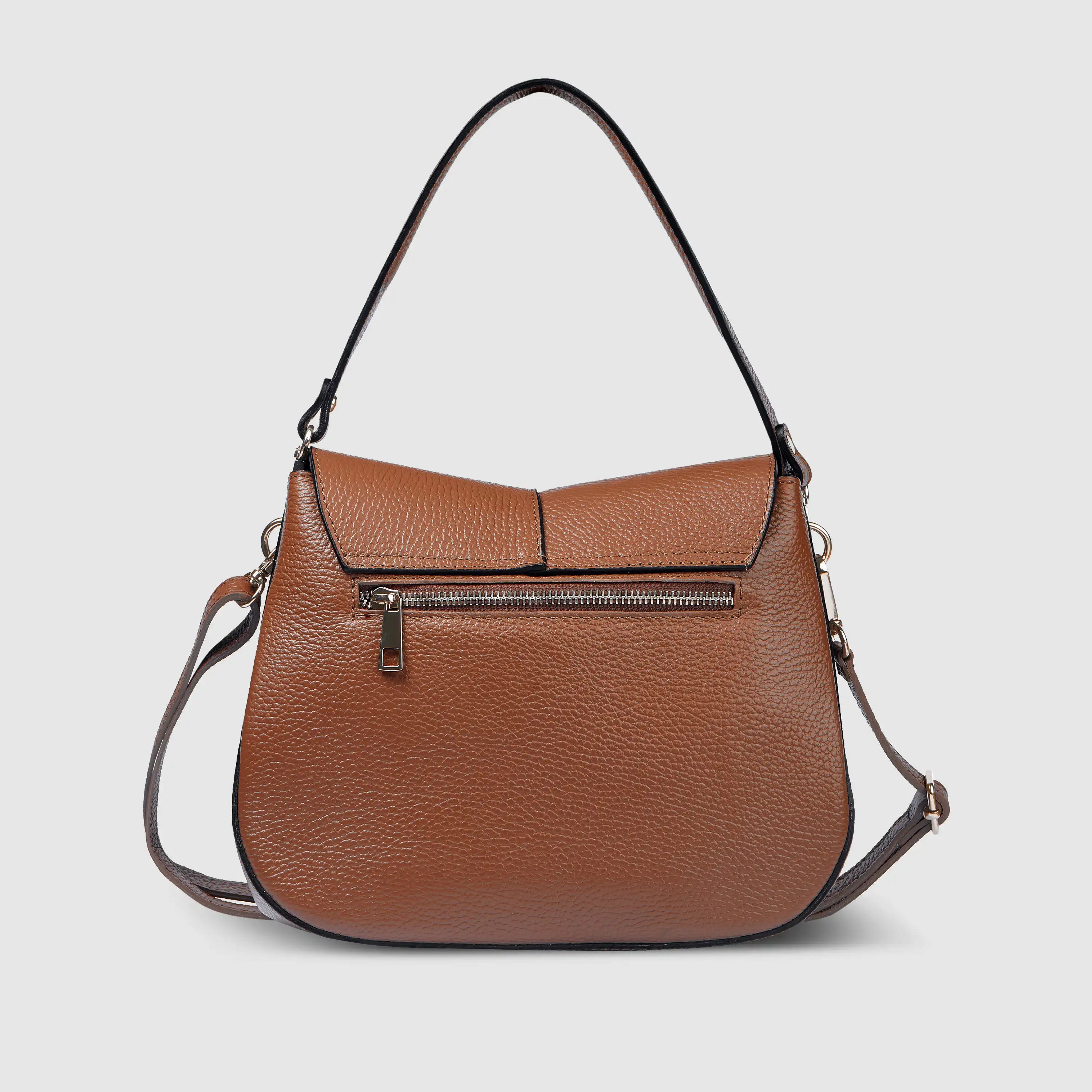 Italian Calf Leather Shoulder Bag – Structured Minimalist Purse
