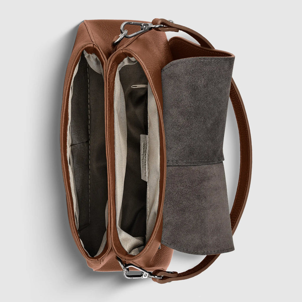Italian Calf Leather Shoulder Bag – Structured Minimalist Purse