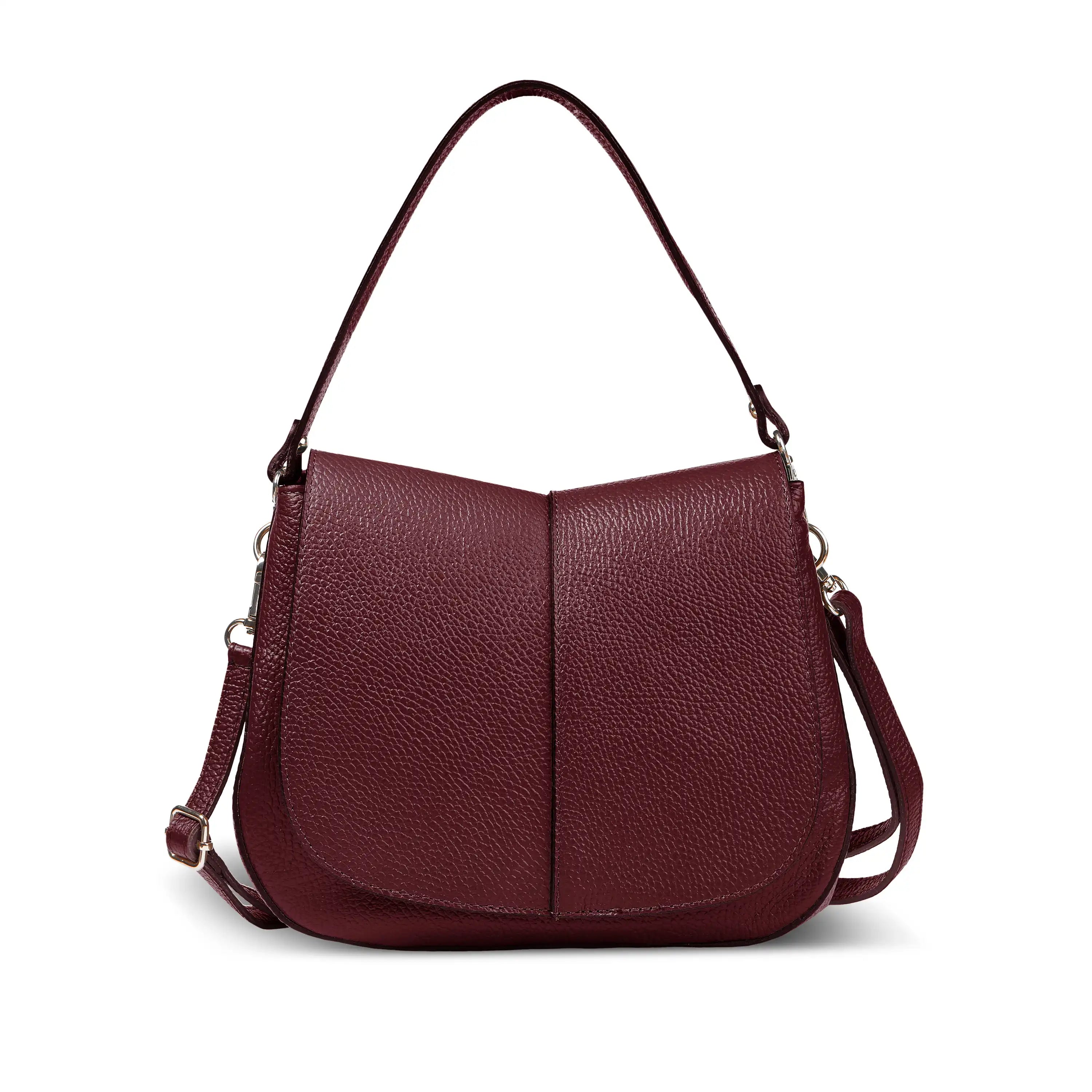 Italian Calf Leather Shoulder Bag – Structured Minimalist Purse