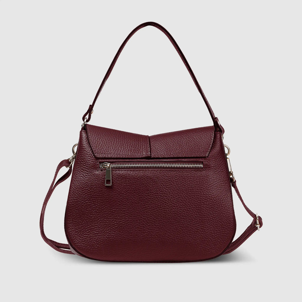 Italian Calf Leather Shoulder Bag – Structured Minimalist Purse