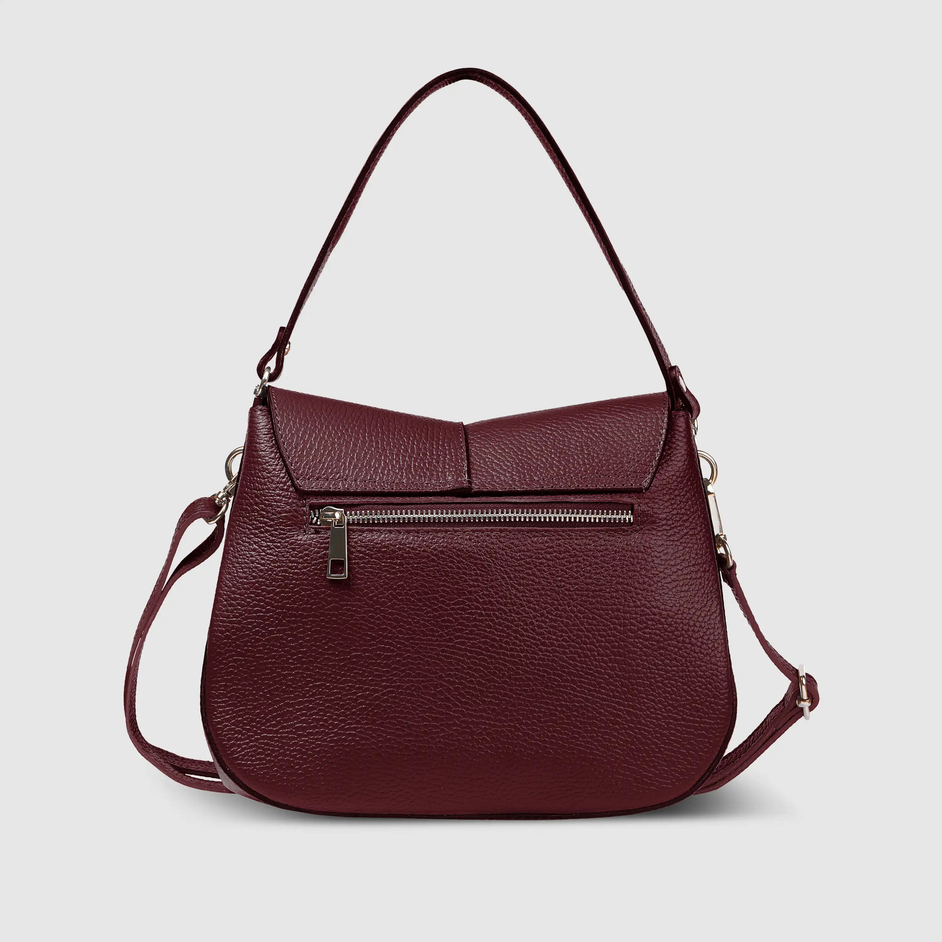 Italian Calf Leather Shoulder Bag – Structured Minimalist Purse