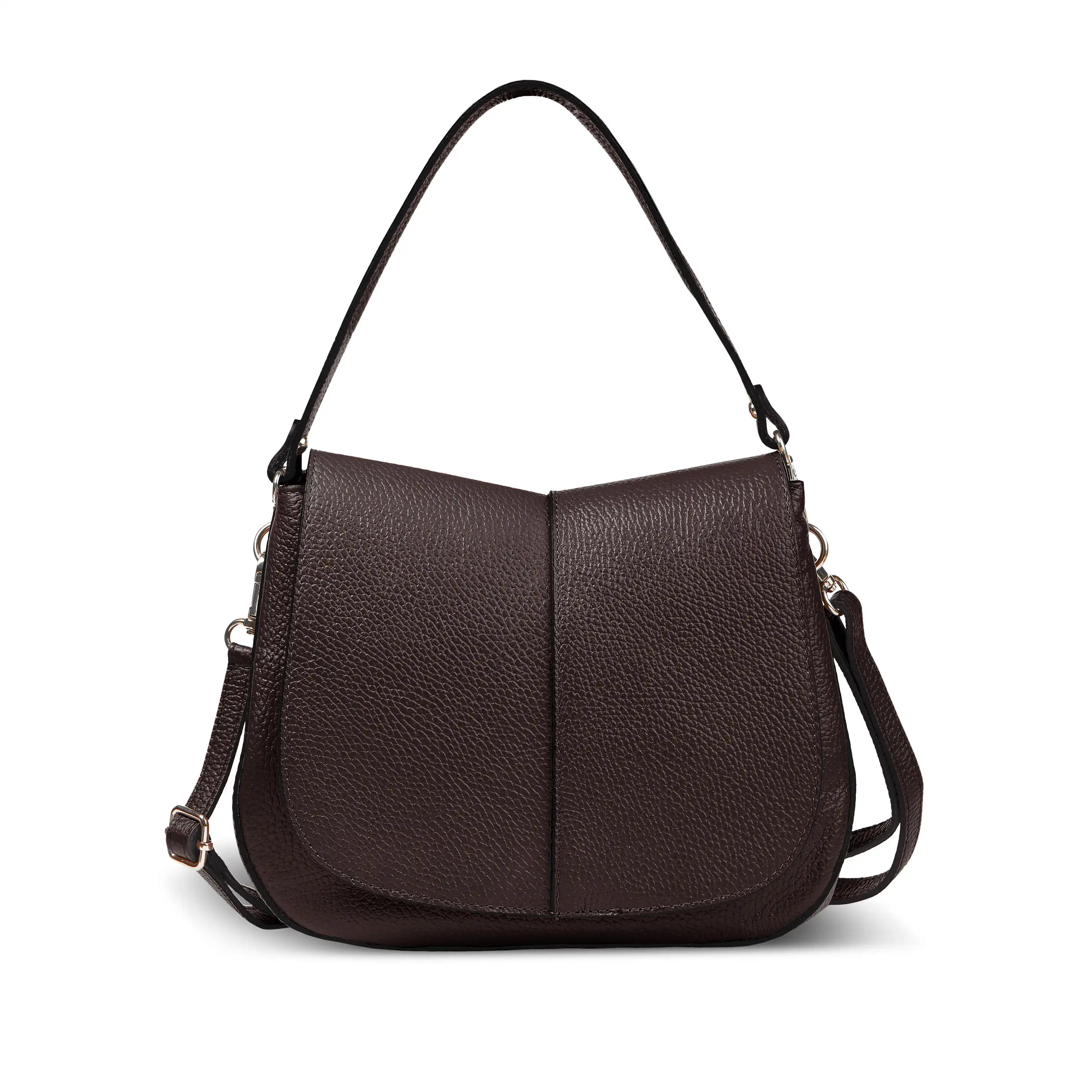Italian Calf Leather Shoulder Bag – Structured Minimalist Purse