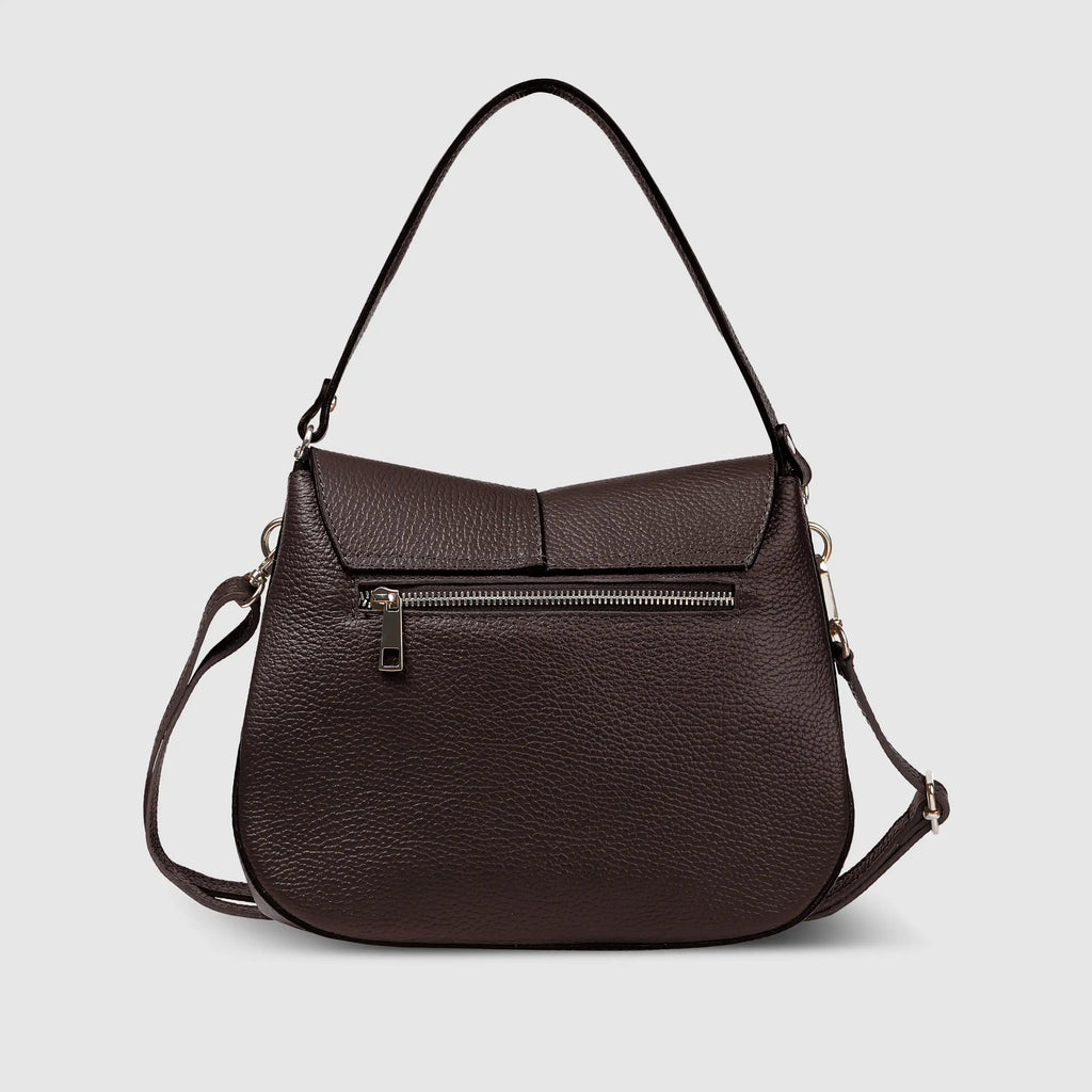 Italian Calf Leather Shoulder Bag – Structured Minimalist Purse
