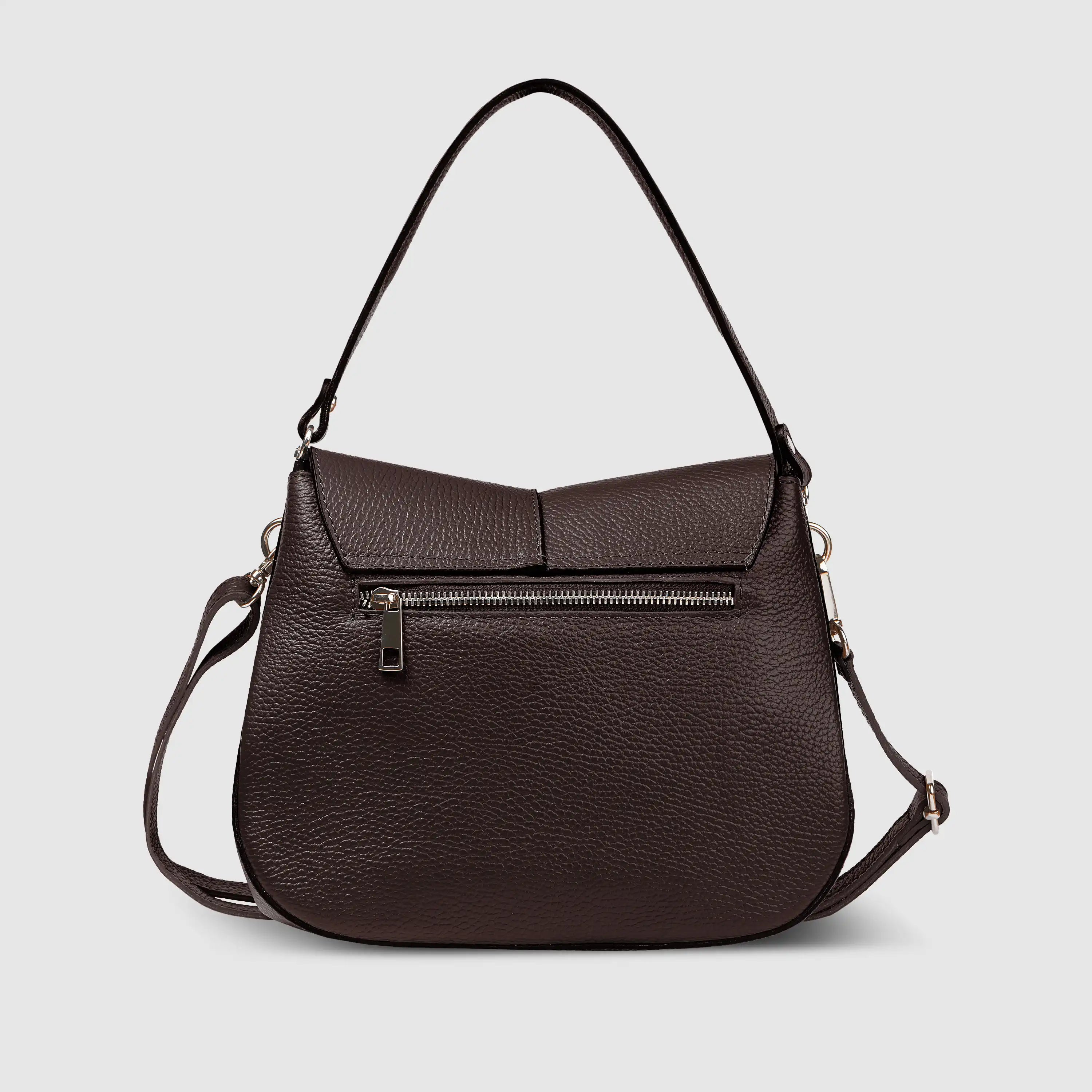 Italian Calf Leather Shoulder Bag – Structured Minimalist Purse