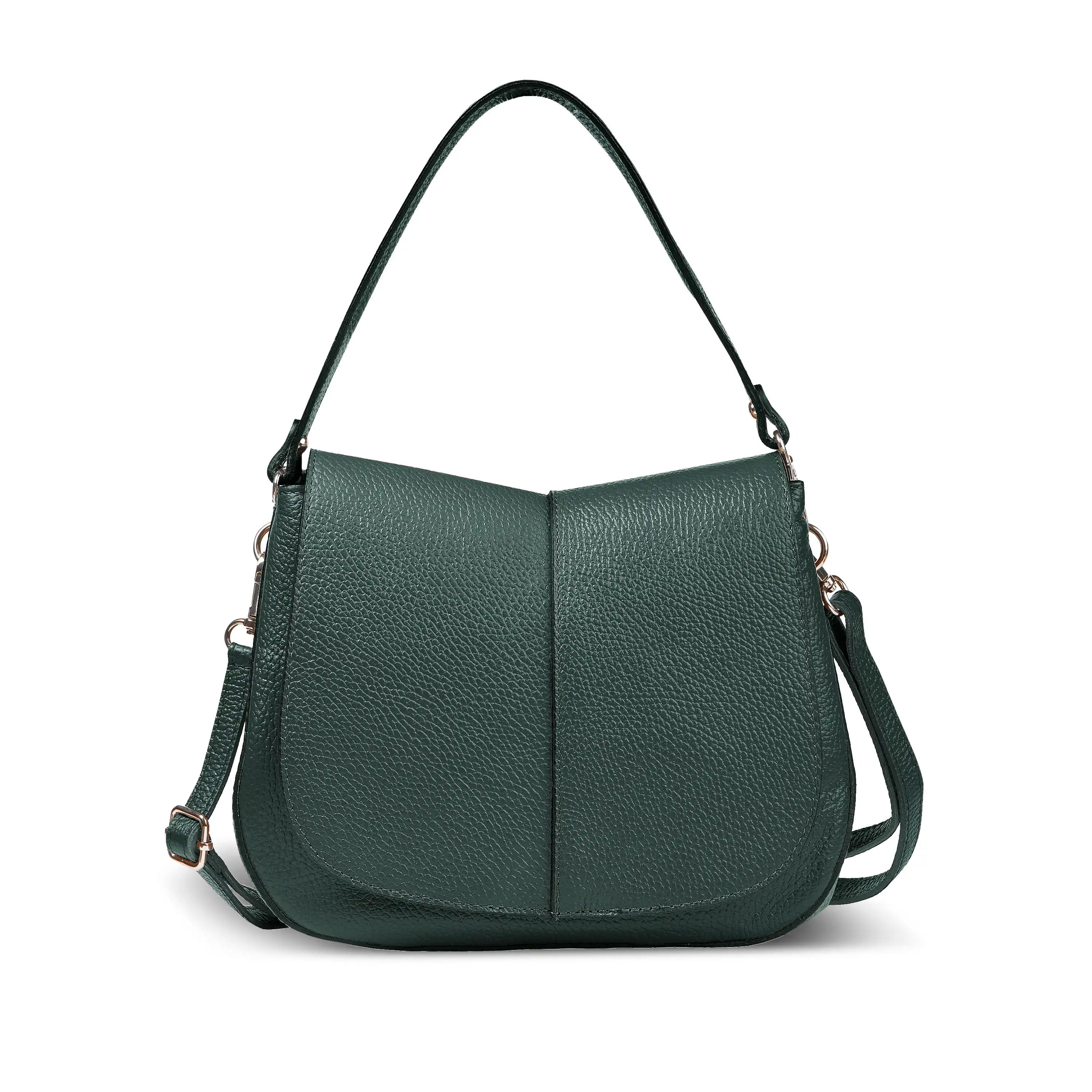 Italian Calf Leather Shoulder Bag – Structured Minimalist Purse