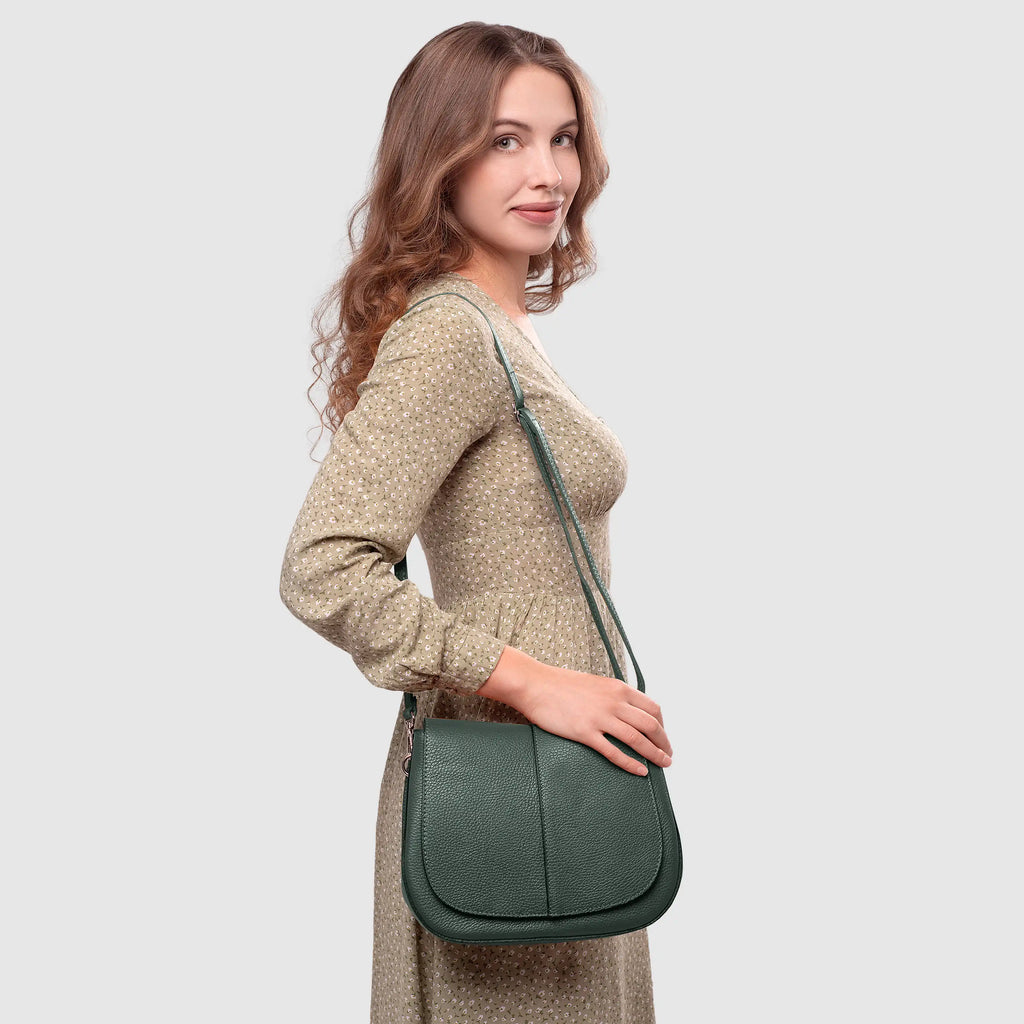 Italian Calf Leather Shoulder Bag – Structured Minimalist Purse