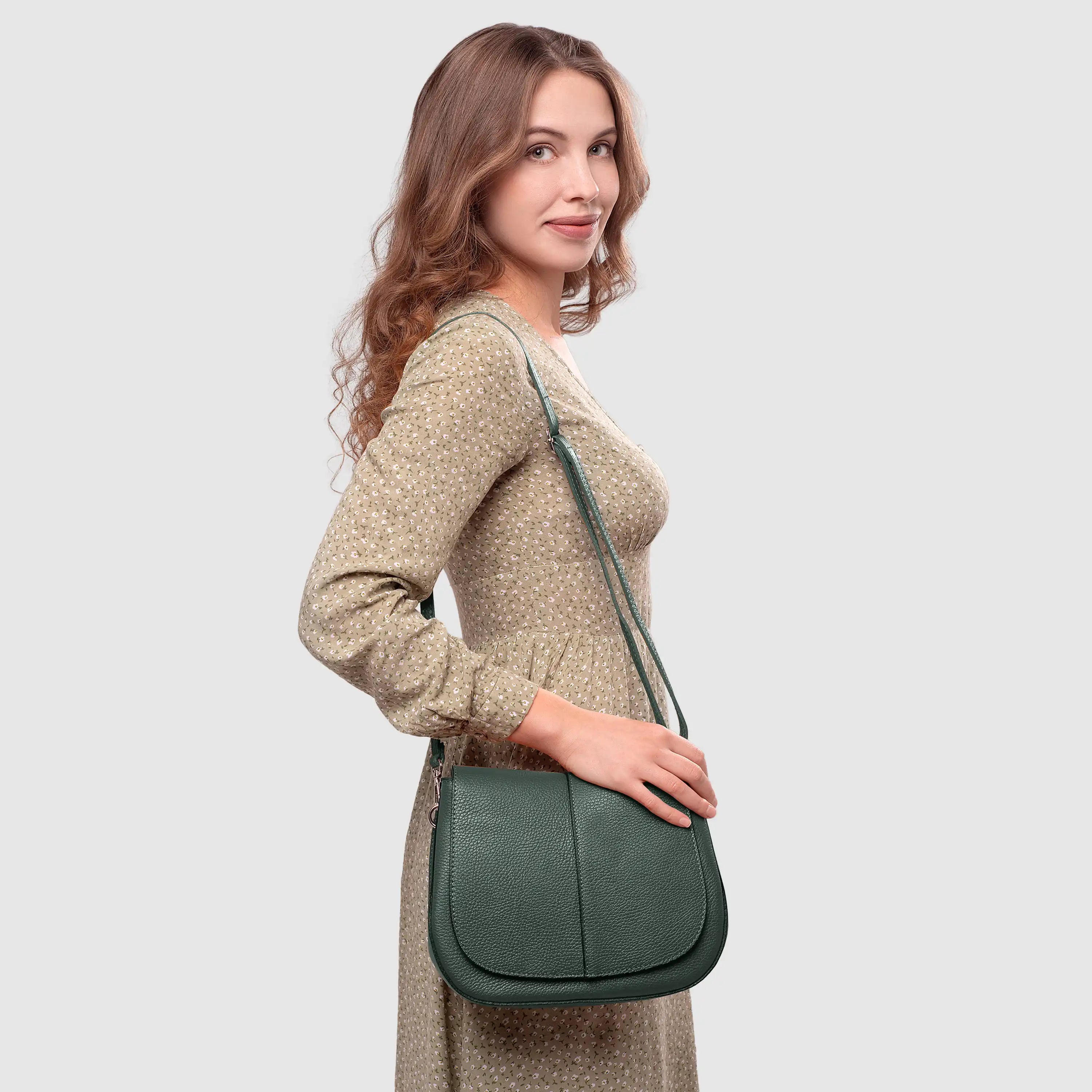 Italian Calf Leather Shoulder Bag – Structured Minimalist Purse