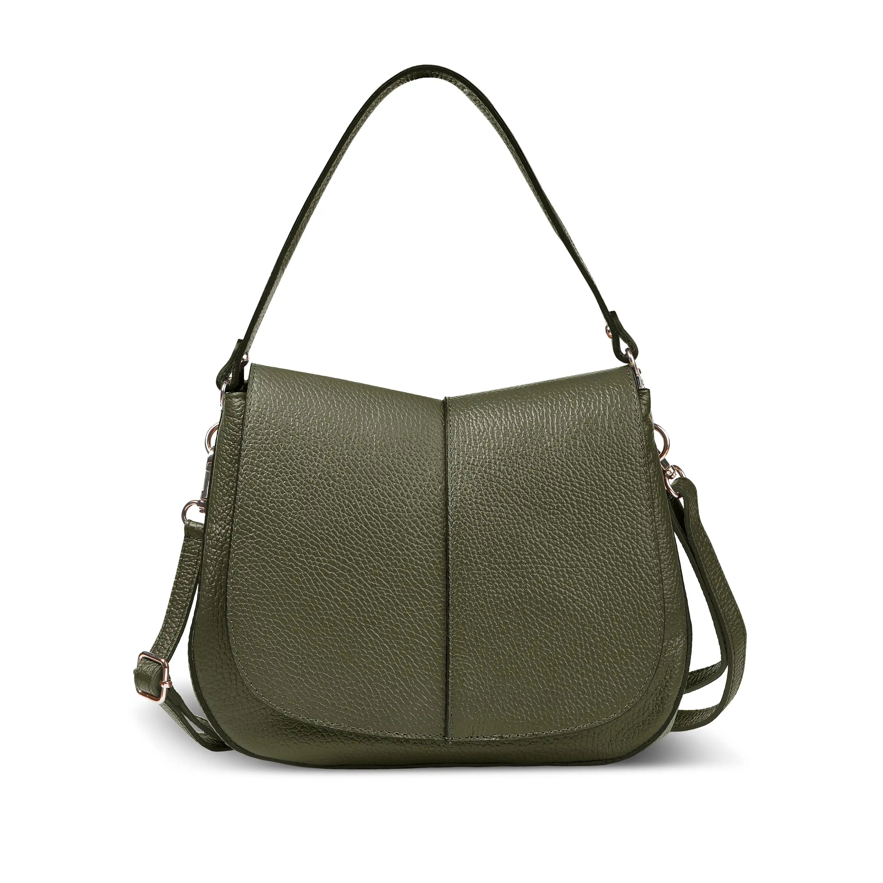 Italian Calf Leather Shoulder Bag – Structured Minimalist Purse