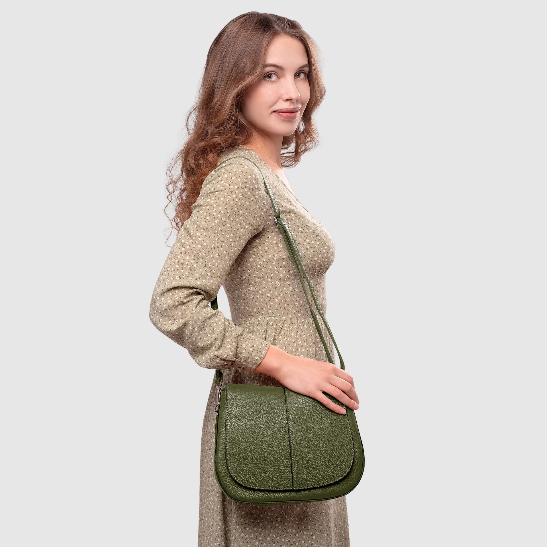 Italian Calf Leather Shoulder Bag – Structured Minimalist Purse
