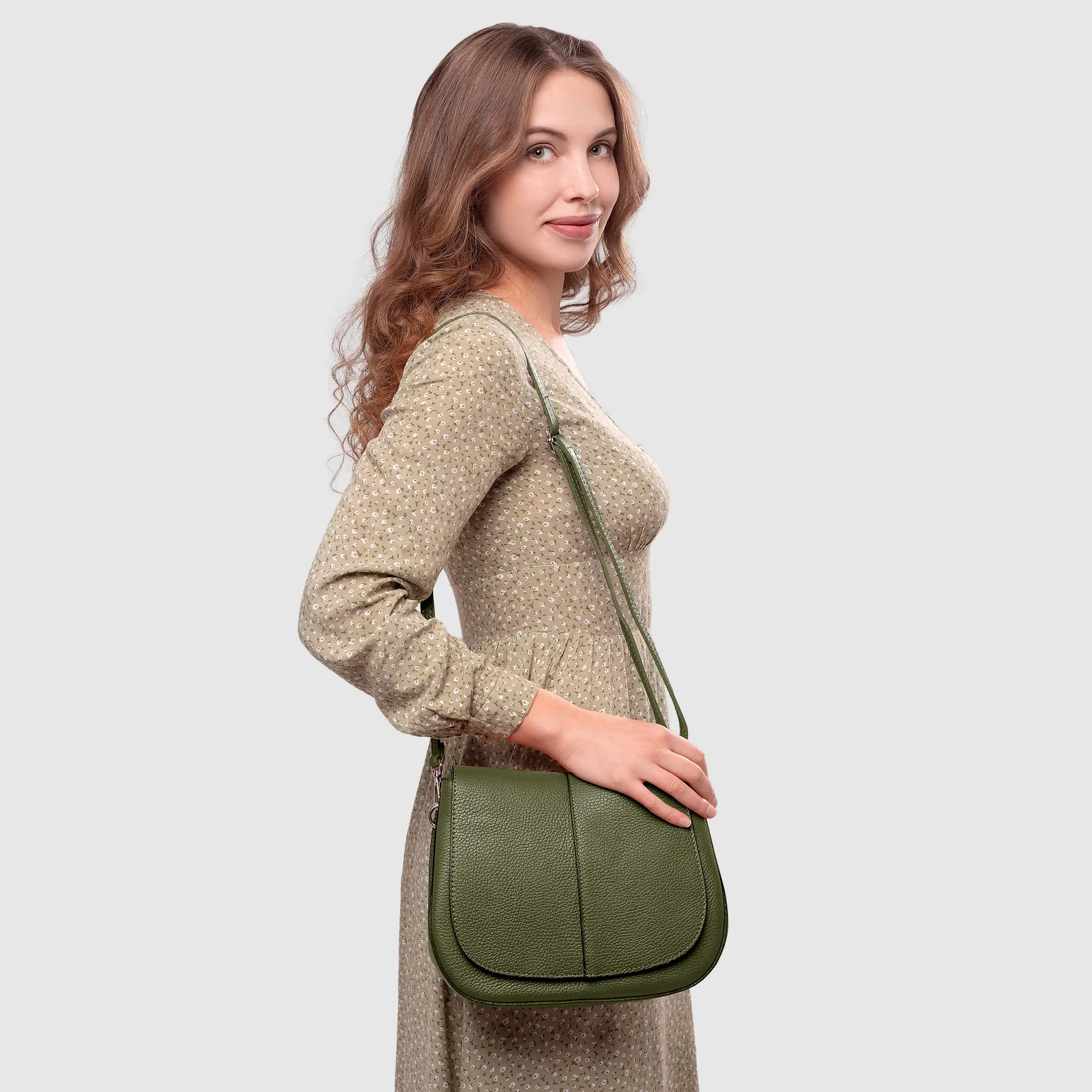 Italian Calf Leather Shoulder Bag – Structured Minimalist Purse
