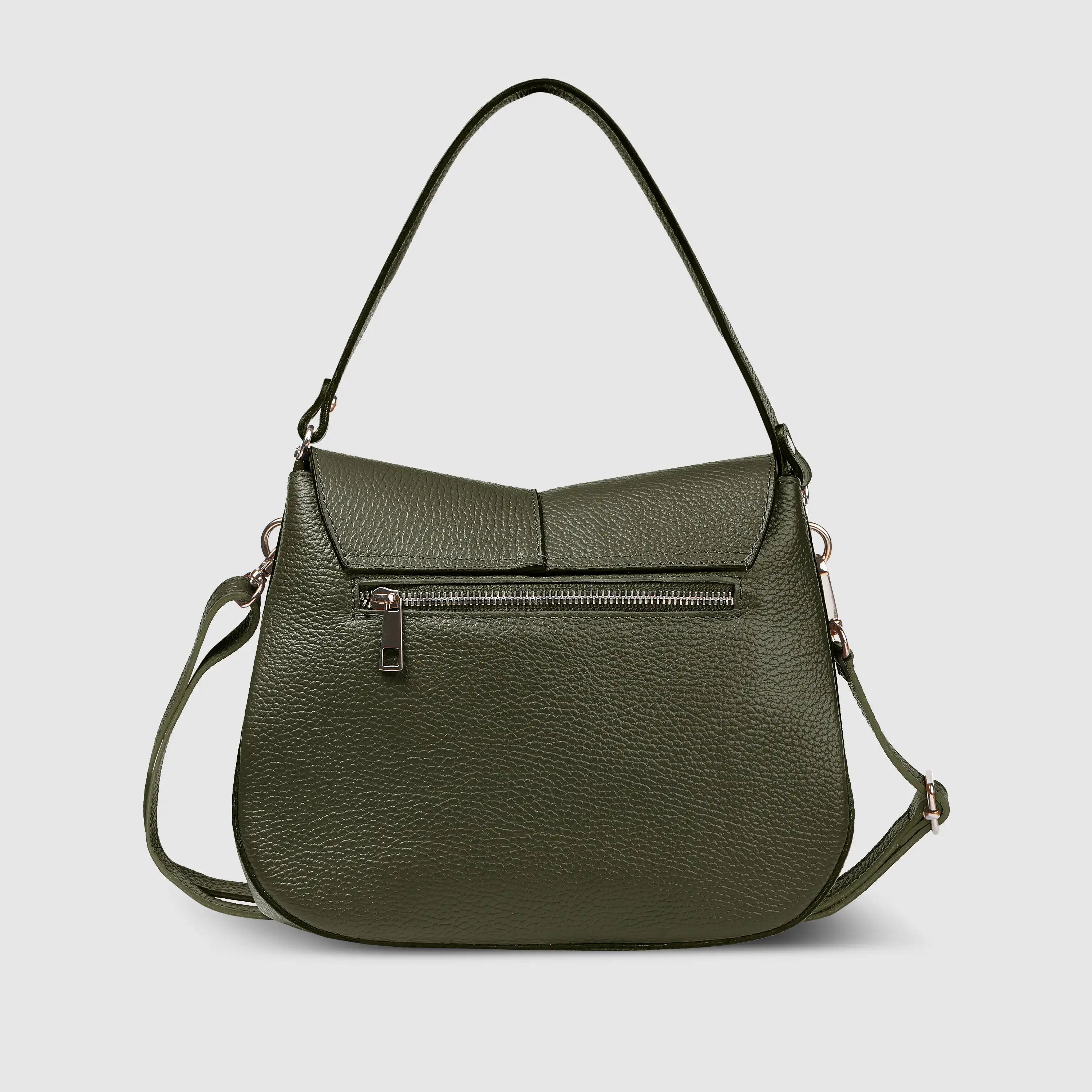 Italian Calf Leather Shoulder Bag – Structured Minimalist Purse