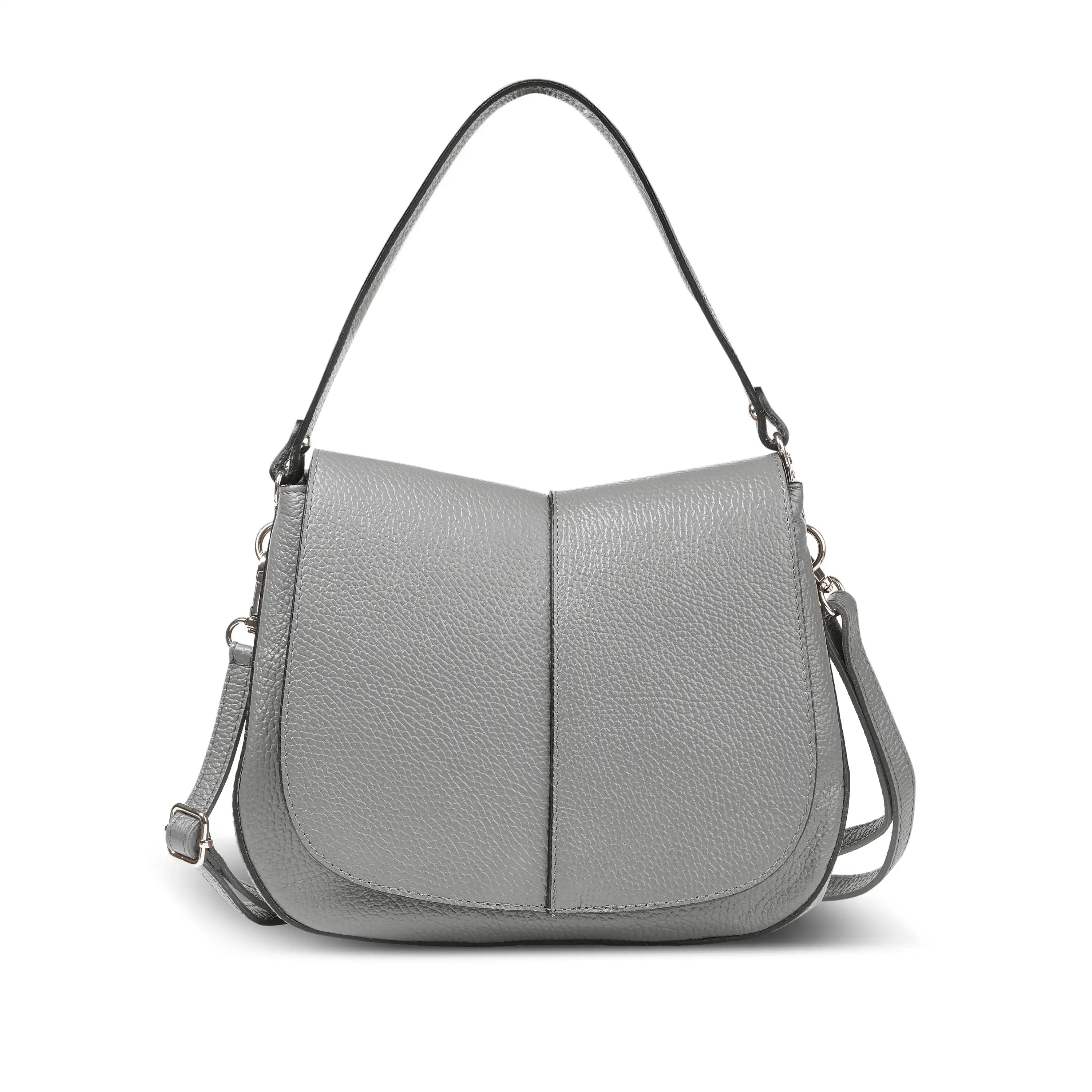 Italian Calf Leather Shoulder Bag – Structured Minimalist Purse