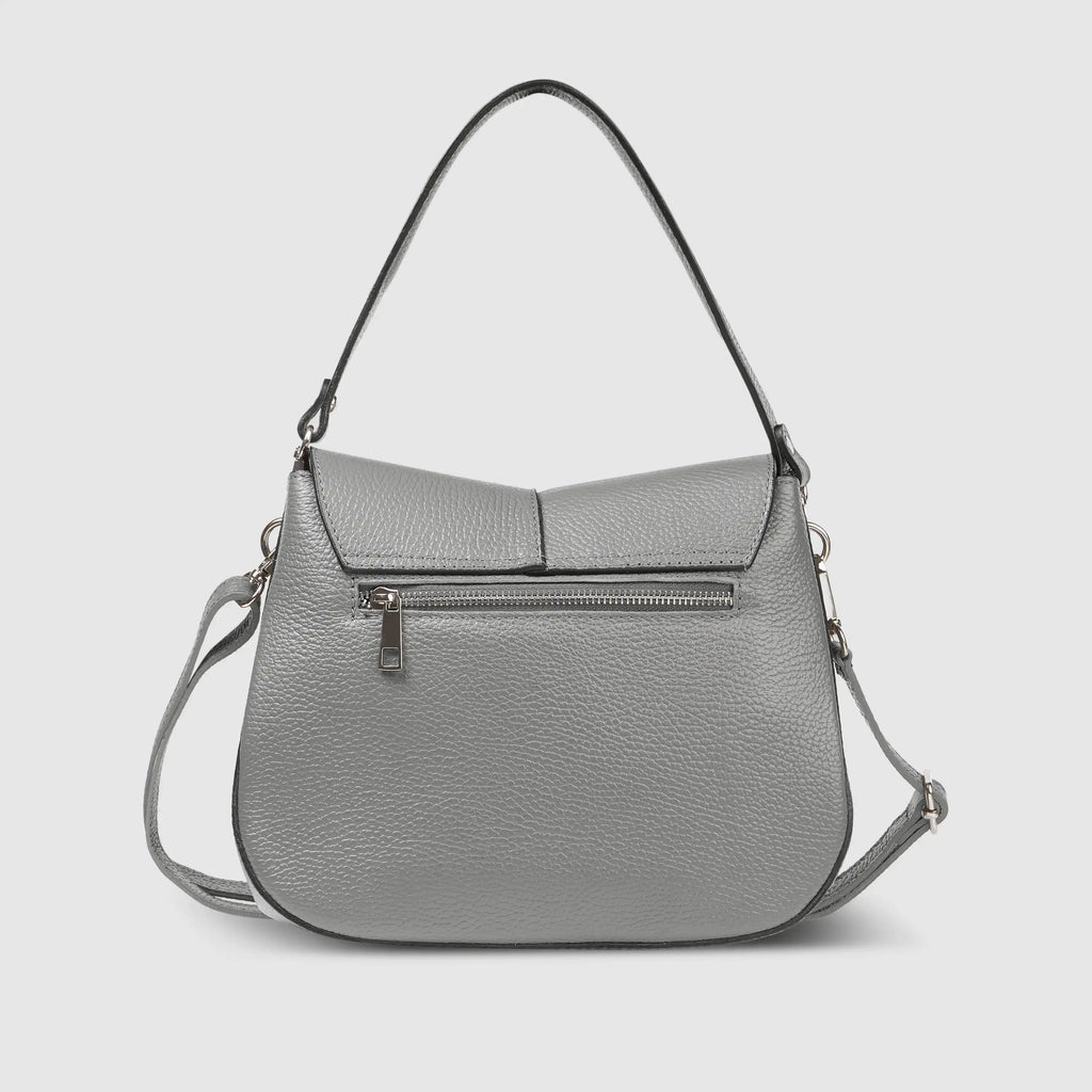 Italian Calf Leather Shoulder Bag – Structured Minimalist Purse