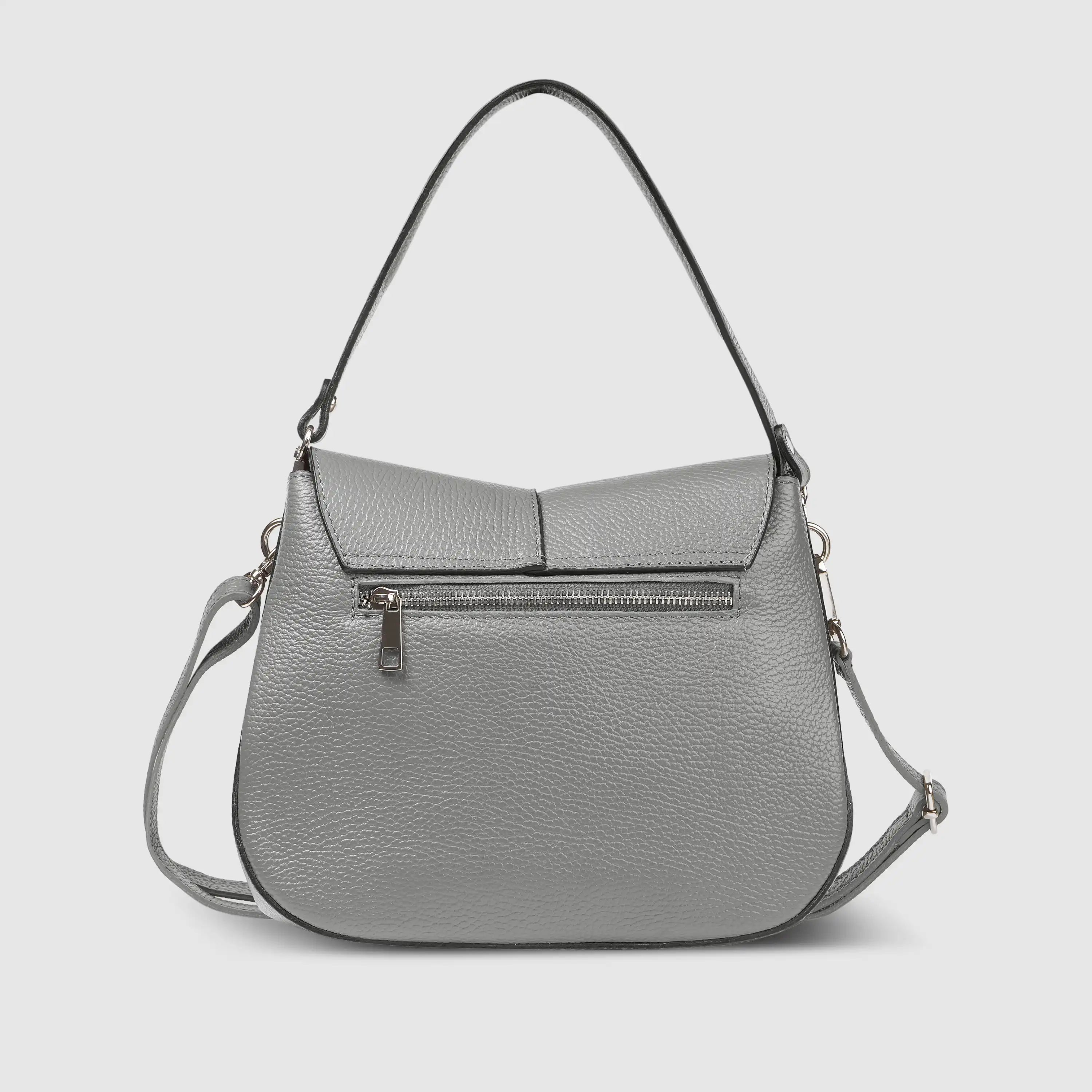 Italian Calf Leather Shoulder Bag – Structured Minimalist Purse