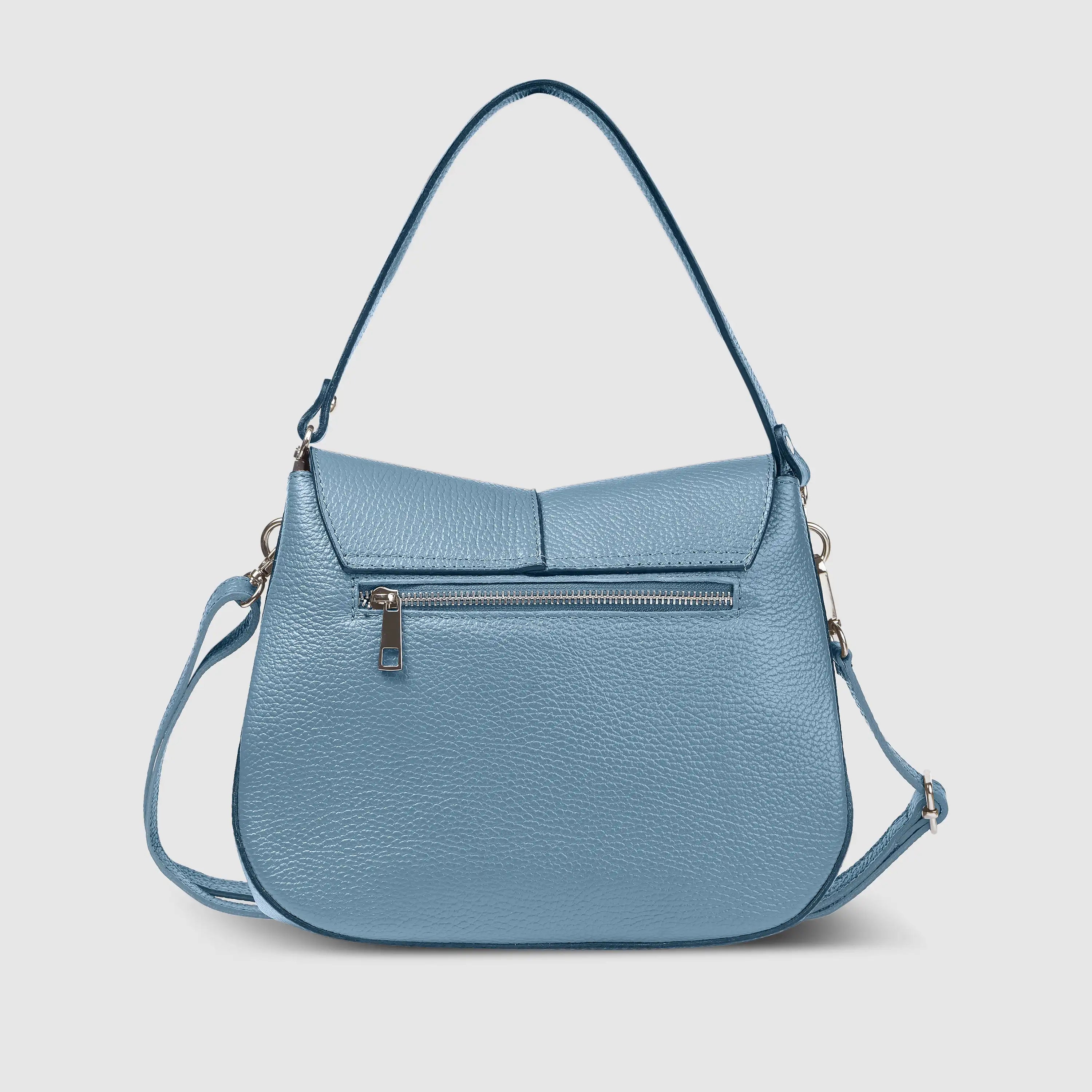 Italian Calf Leather Shoulder Bag – Structured Minimalist Purse