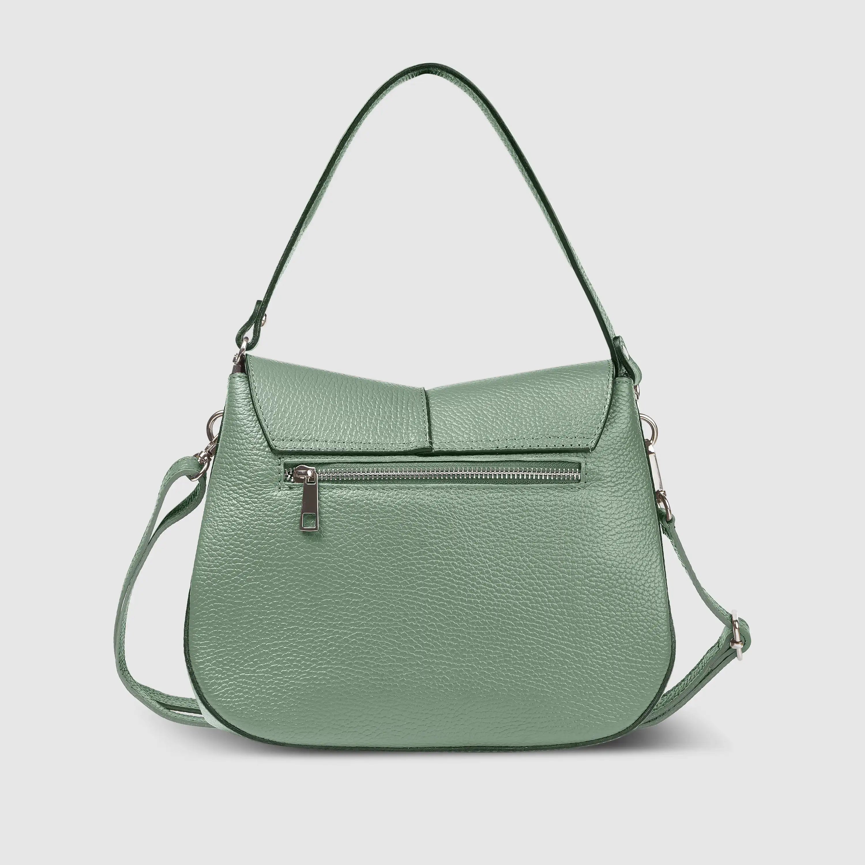 Italian Calf Leather Shoulder Bag – Structured Minimalist Purse
