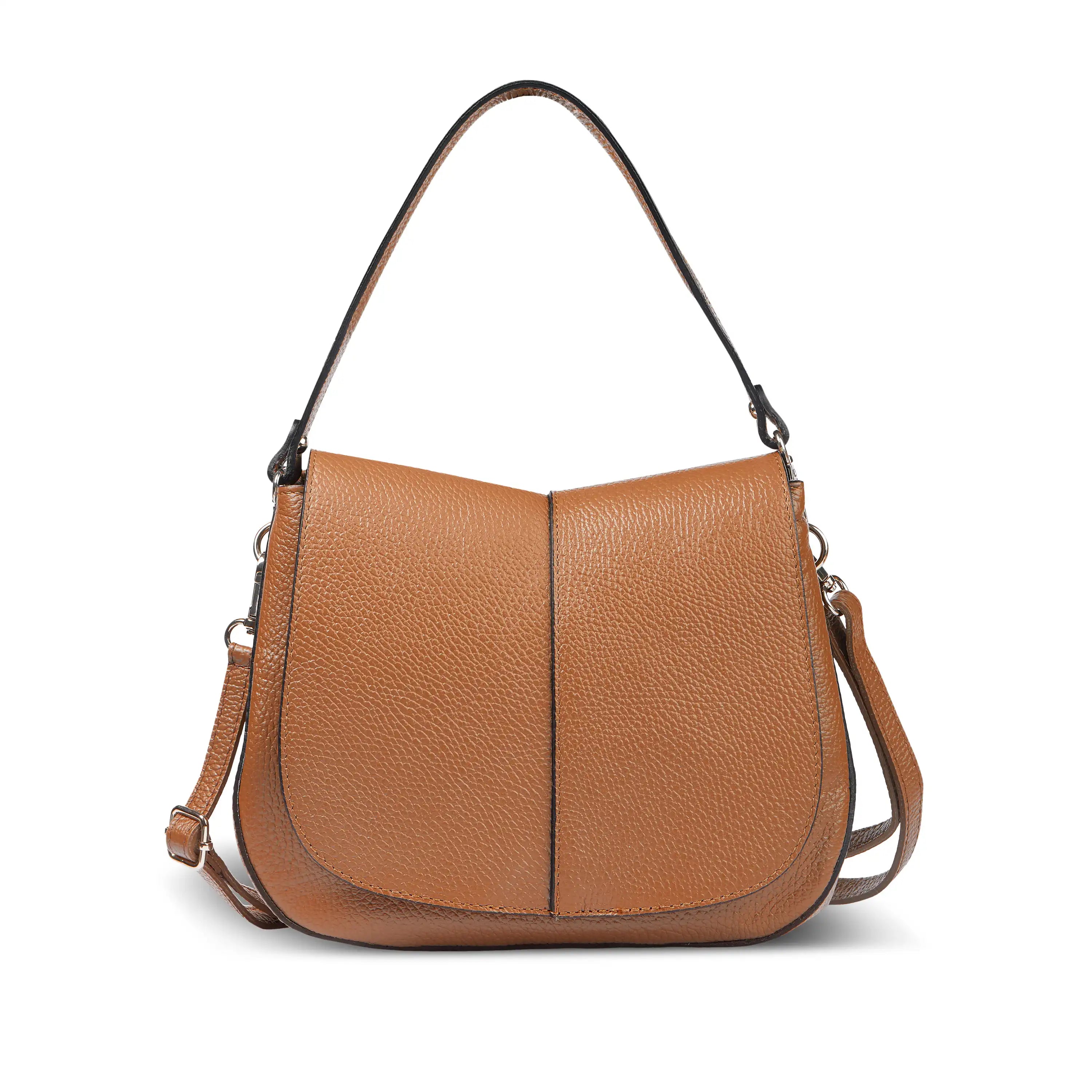 Italian Calf Leather Shoulder Bag – Structured Minimalist Purse