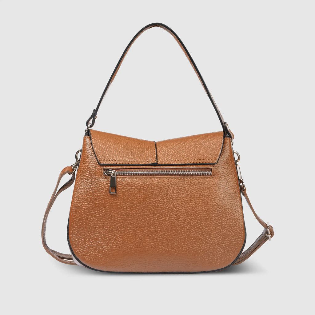 Italian Calf Leather Shoulder Bag – Structured Minimalist Purse