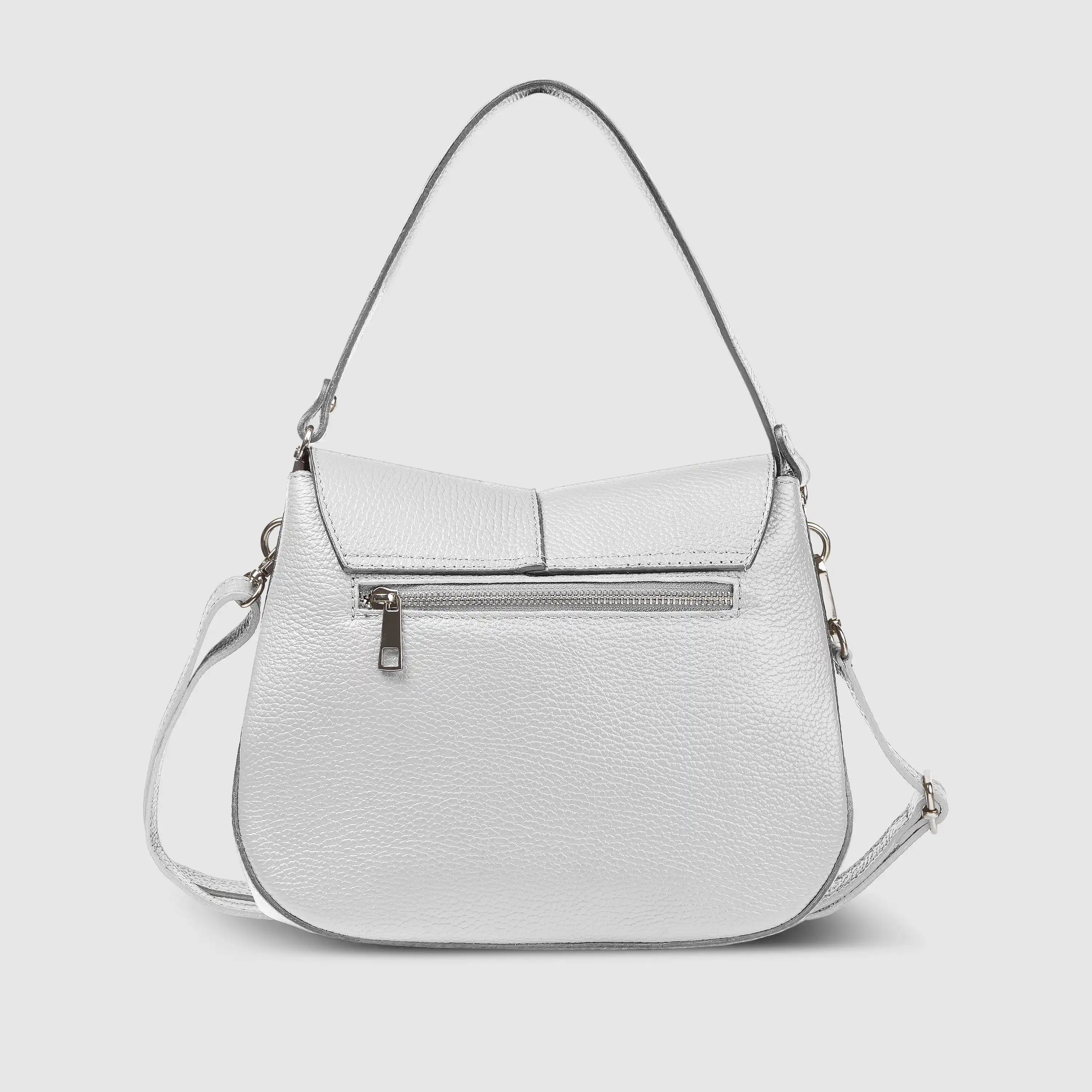 Italian Calf Leather Shoulder Bag – Structured Minimalist Purse