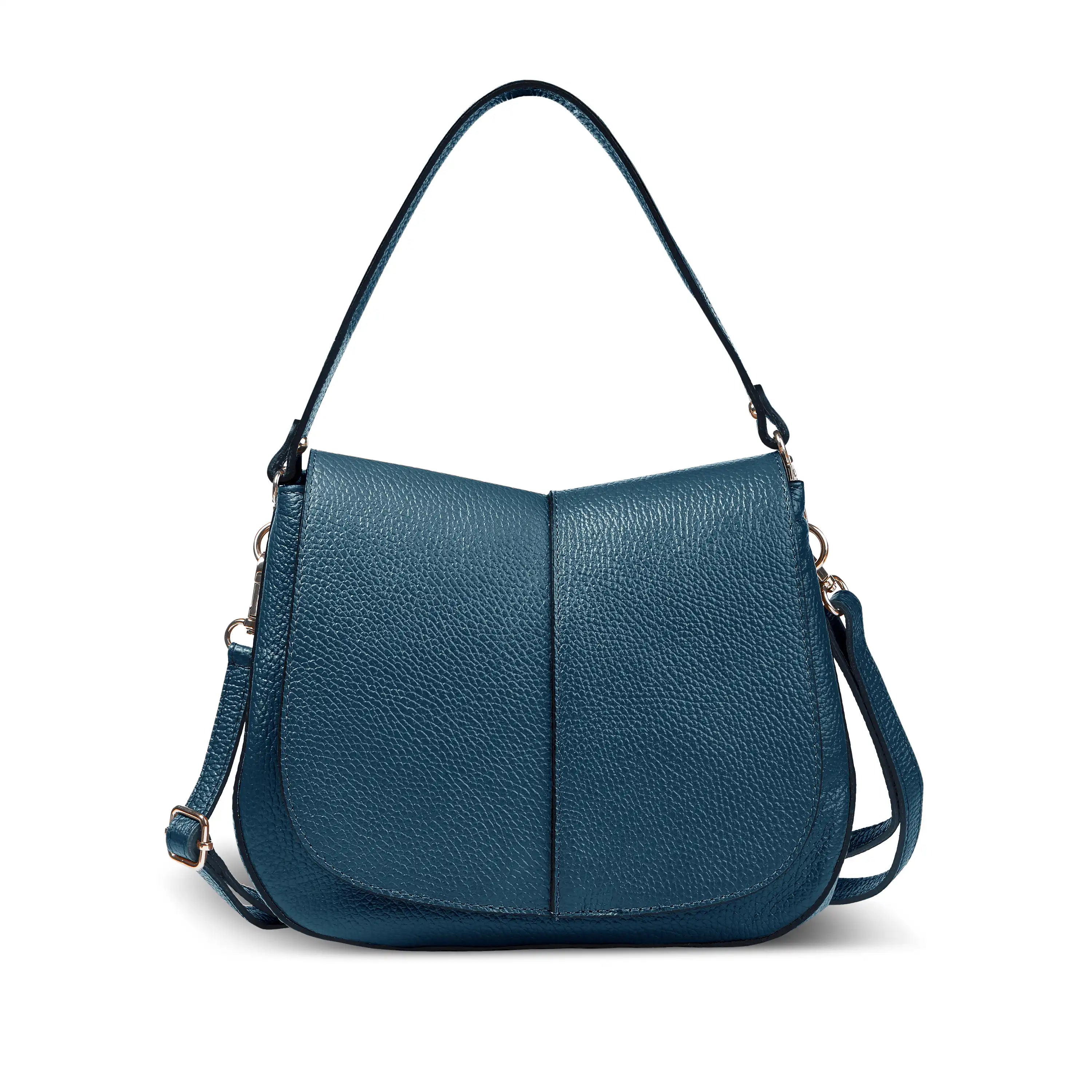 Italian Calf Leather Shoulder Bag – Structured Minimalist Purse
